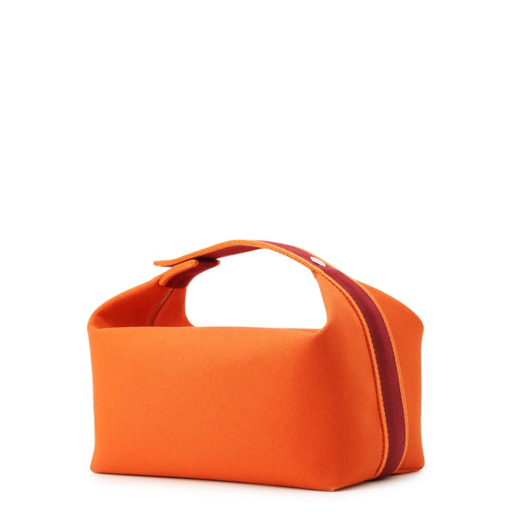 Hermes Bordeaux Orange Canvas Pouch (Pre-Owned)