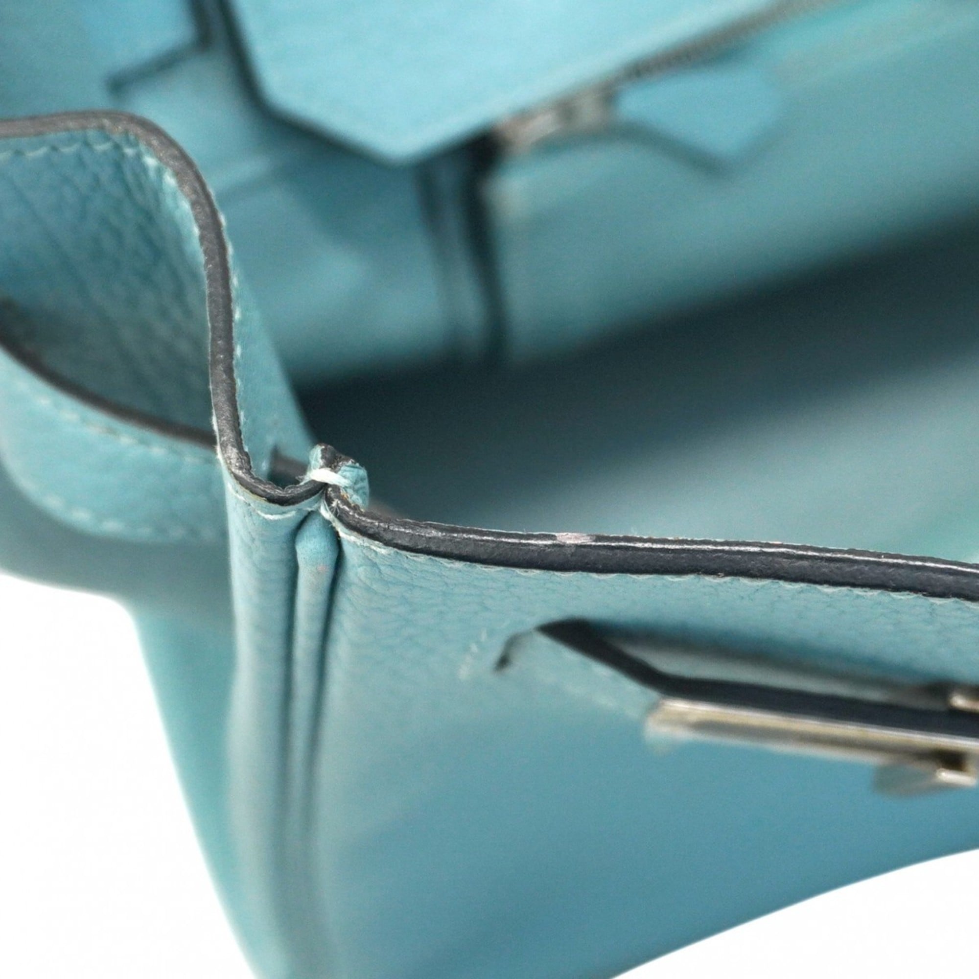 Hermes Ciel Taurillon Clemence Leather Handbag (Pre-Owned)