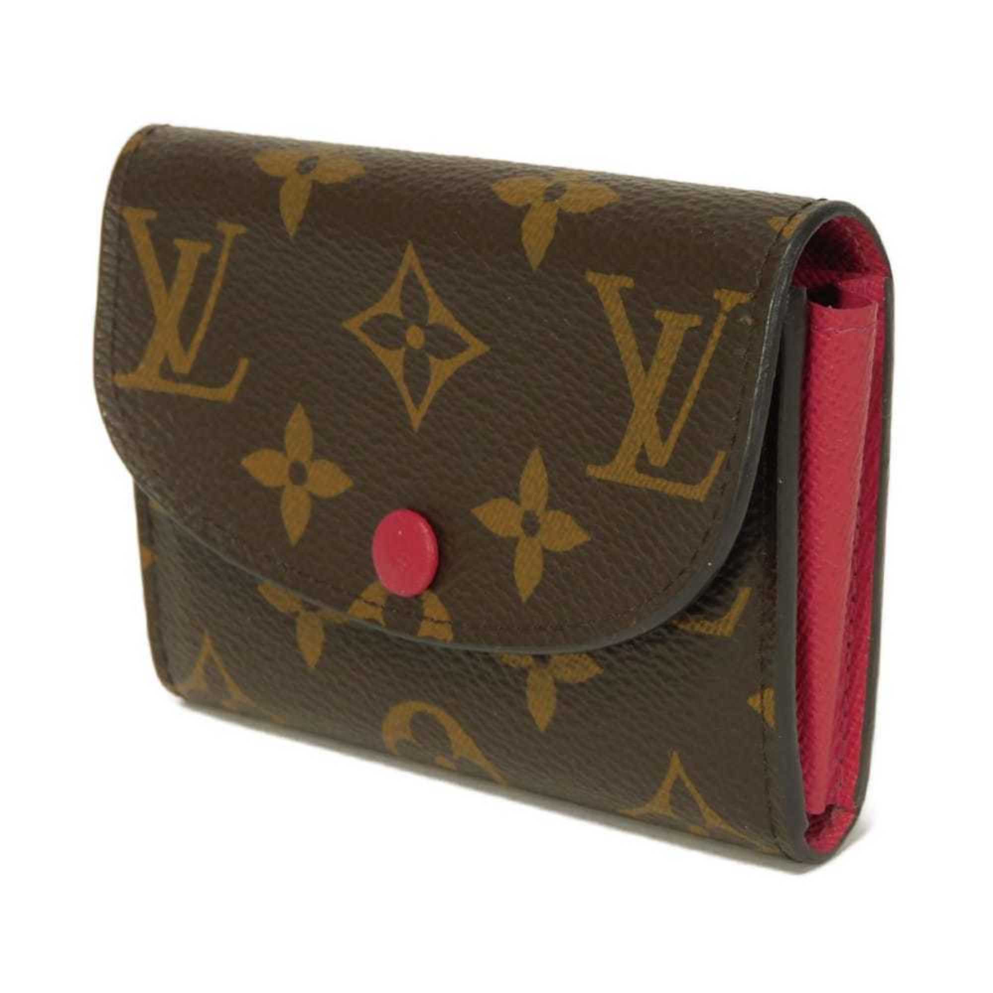 Louis Vuitton Monogram Brown Fuchsia Monogram Monogram Wallet (Bi-Fold) (Pre-Owned)