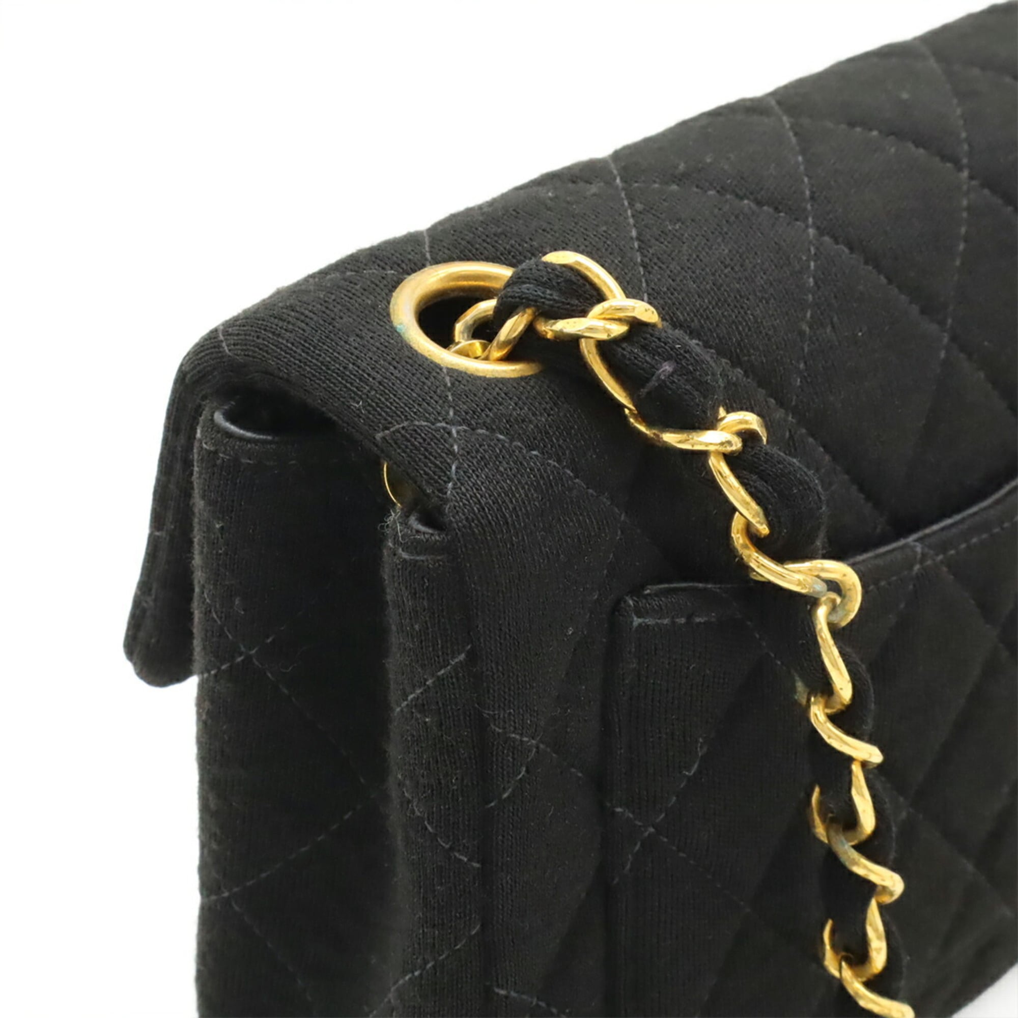 Chanel Black Cotton Pochette Shoulder Bag (Pre-Owned)