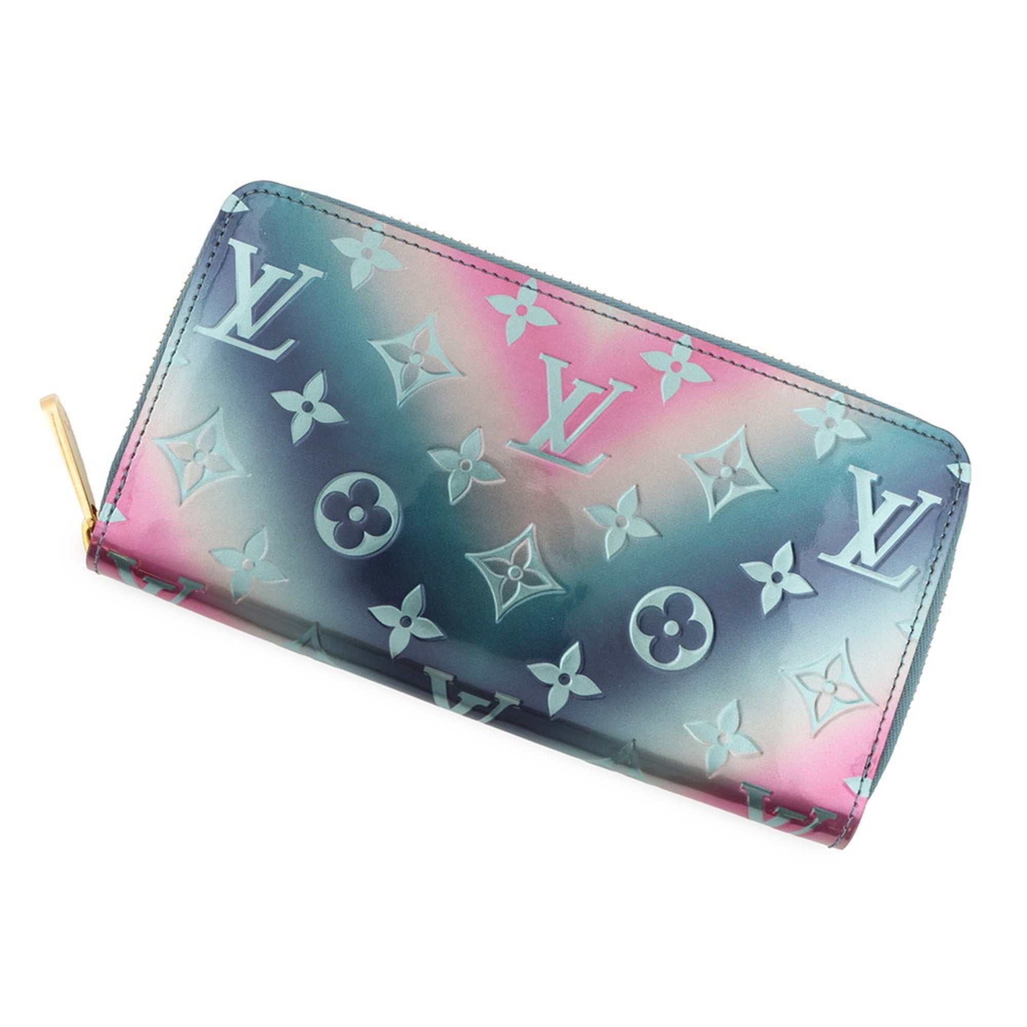Louis Vuitton Monogram Vernis Blue Pink Monogram Vernis Long Wallet (Bi-Fold) (Pre-Owned)