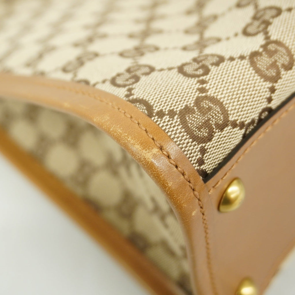 Gucci Brown Canvas Shoulder Bag (Pre-Owned)