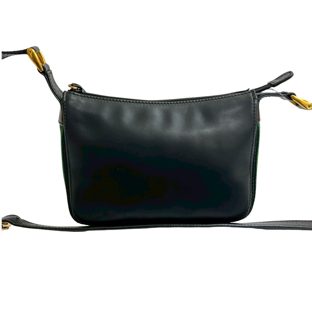 Gucci Black Green Red Color Leather Pochette Shoulder Bag (Pre-Owned)