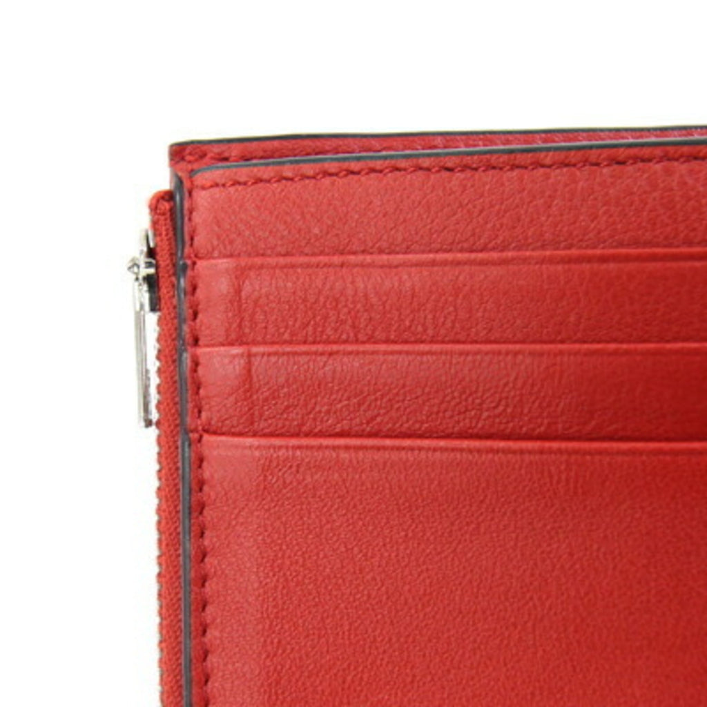 Loewe Bordeaux Pink Red Color Leather Wallet (Tri-Fold) (Pre-Owned)