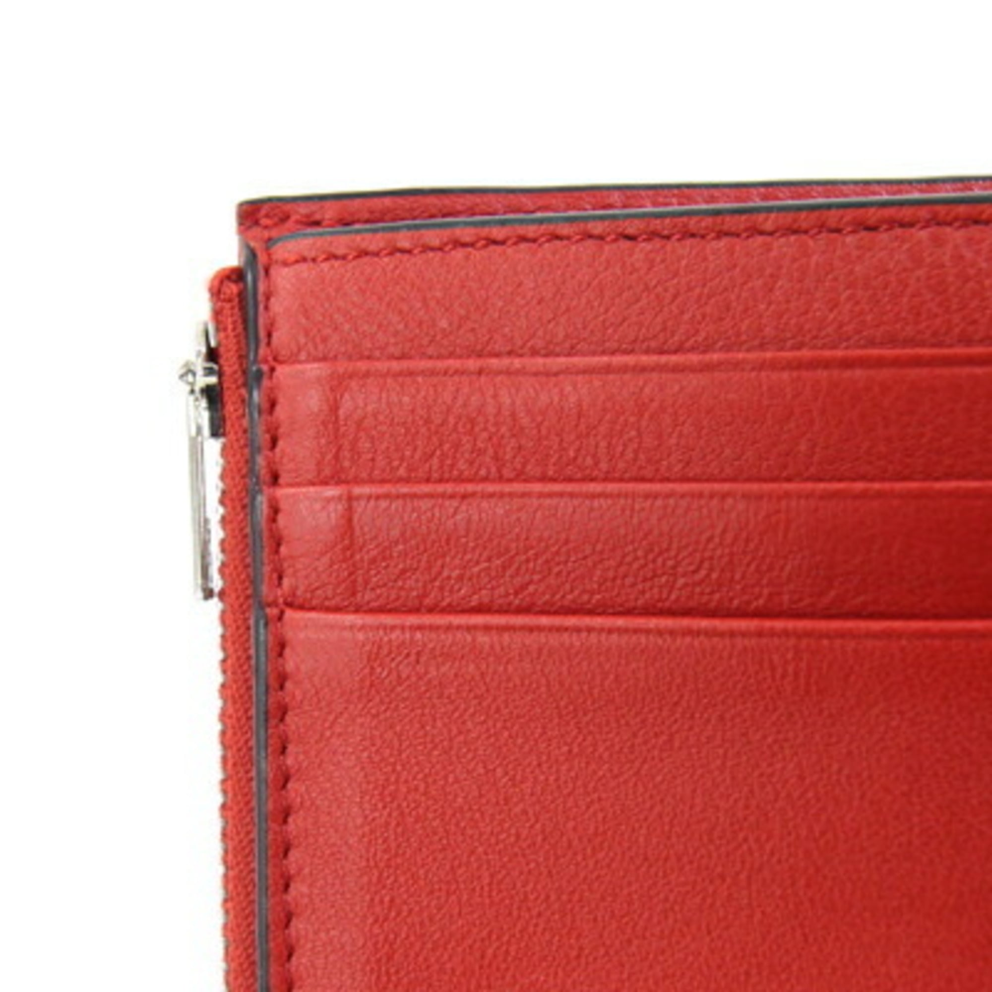 Loewe Bordeaux Pink Red Color Leather Wallet (Tri-Fold) (Pre-Owned)