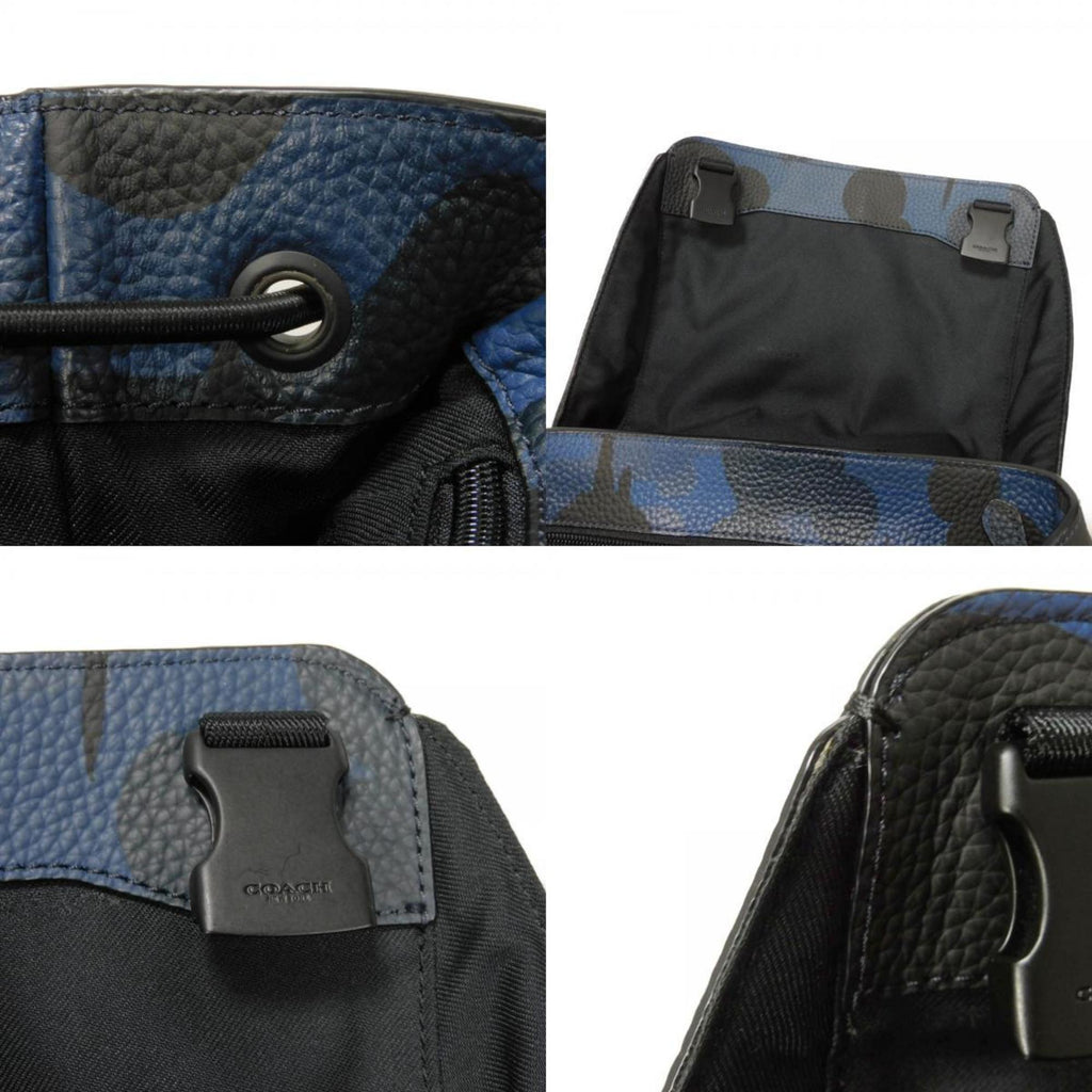 Coach Black Blue Leather Backpack (Pre-Owned)