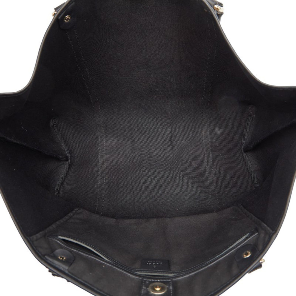 Gucci Black Gray Pvc Leather Tote Bag (Pre-Owned)