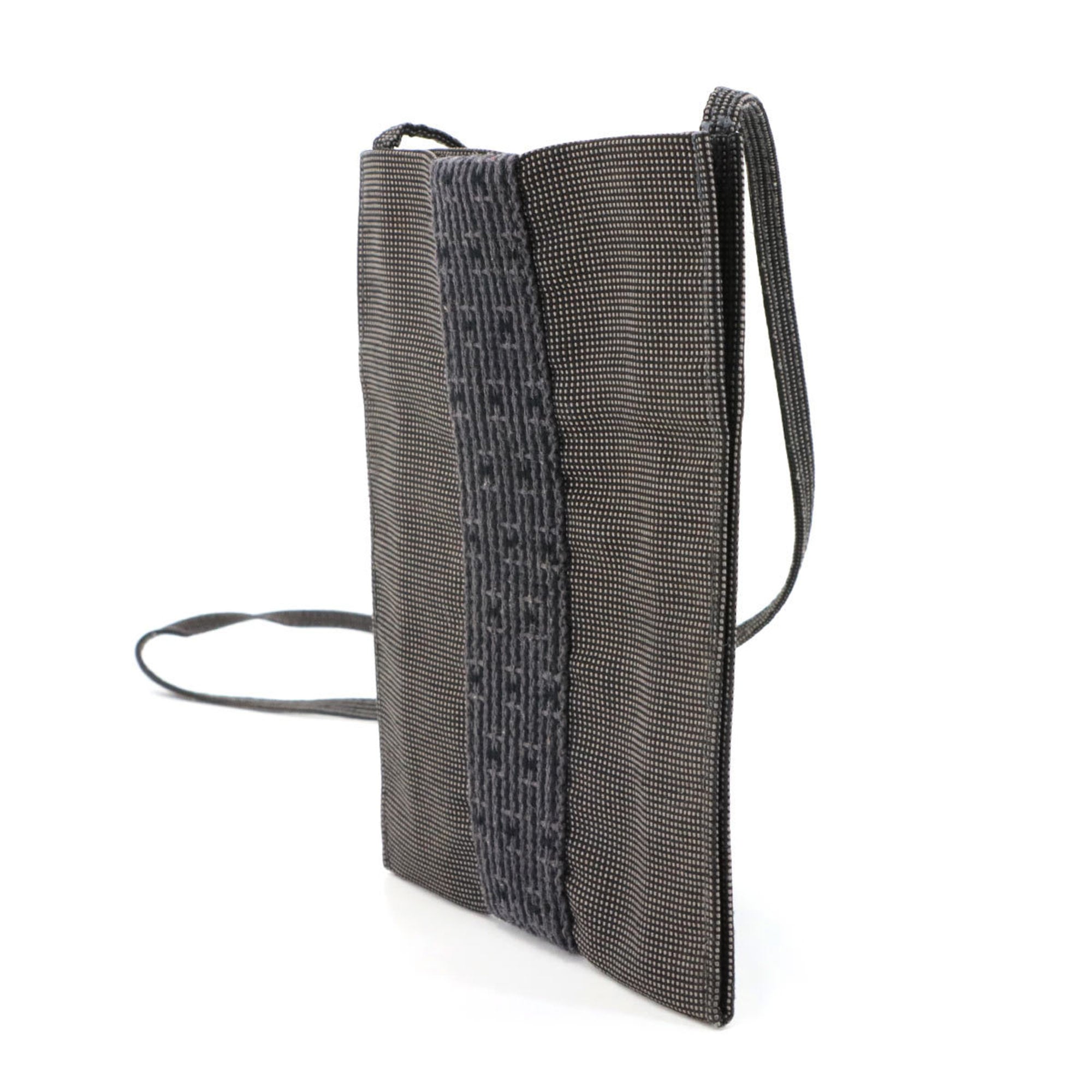 Hermes Gray Canvas Pochette Shoulder Bag (Pre-Owned)