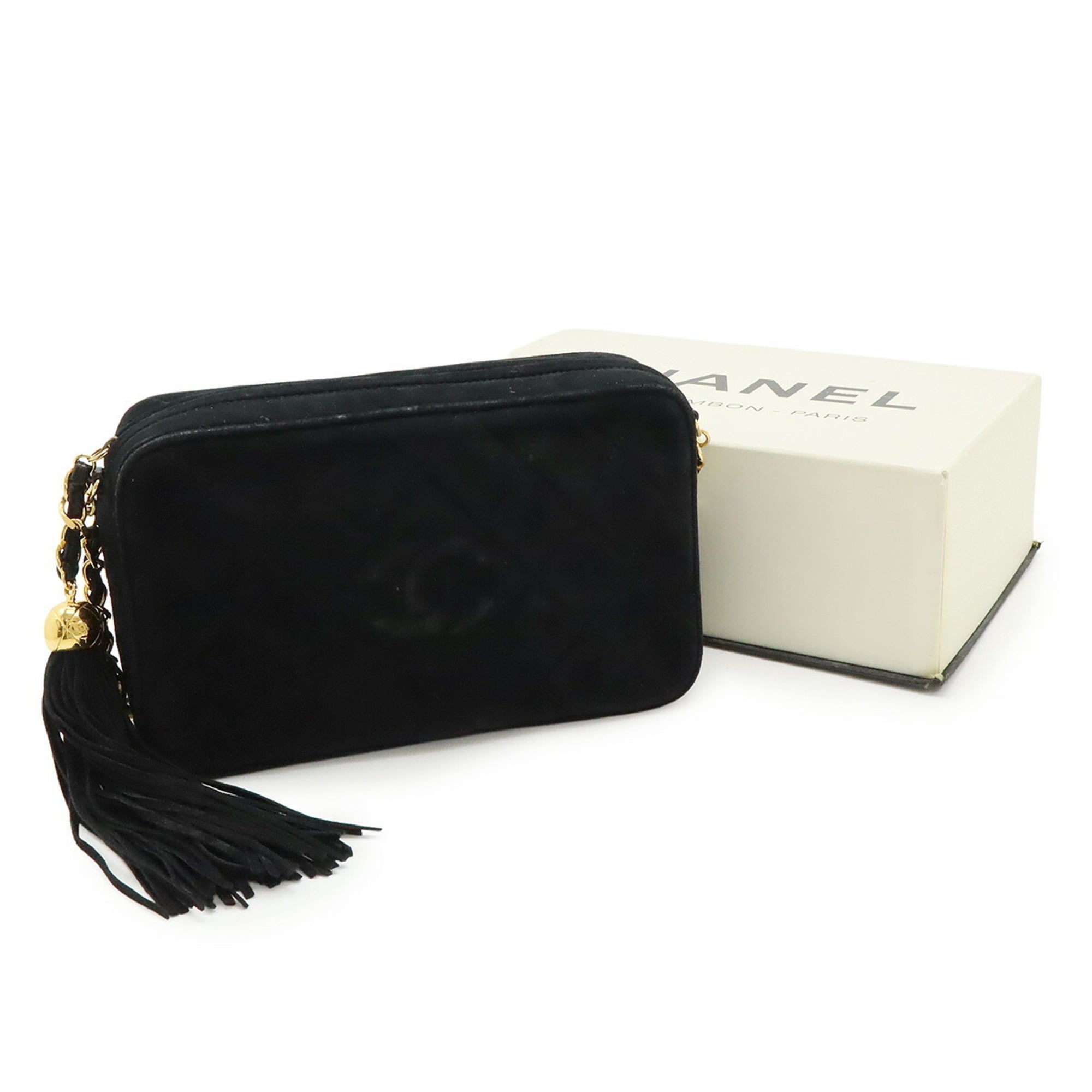 Chanel Black Suede Shoulder Bag (Pre-Owned)