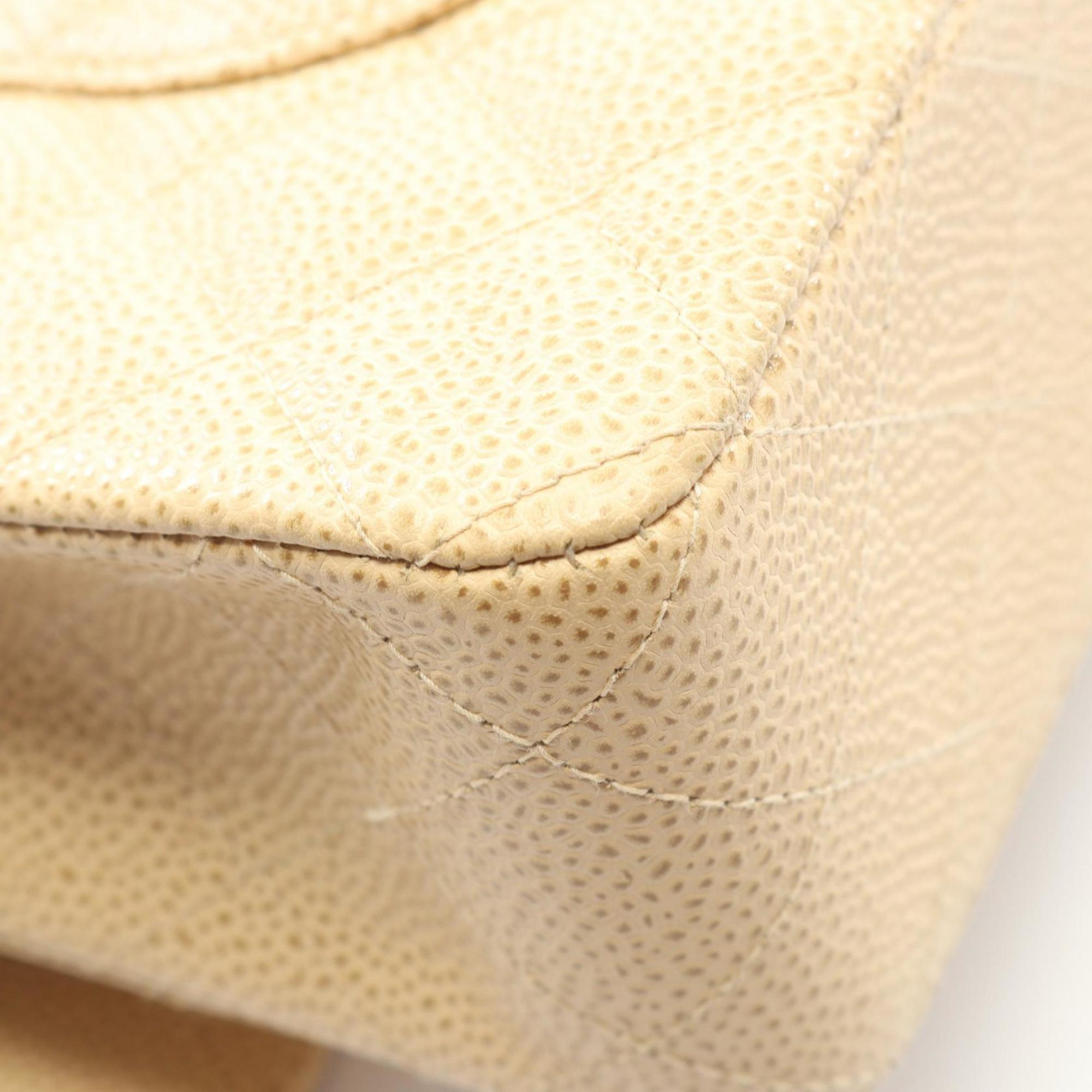Chanel Beige Grained Calfskin Shoulder Bag (Pre-Owned)