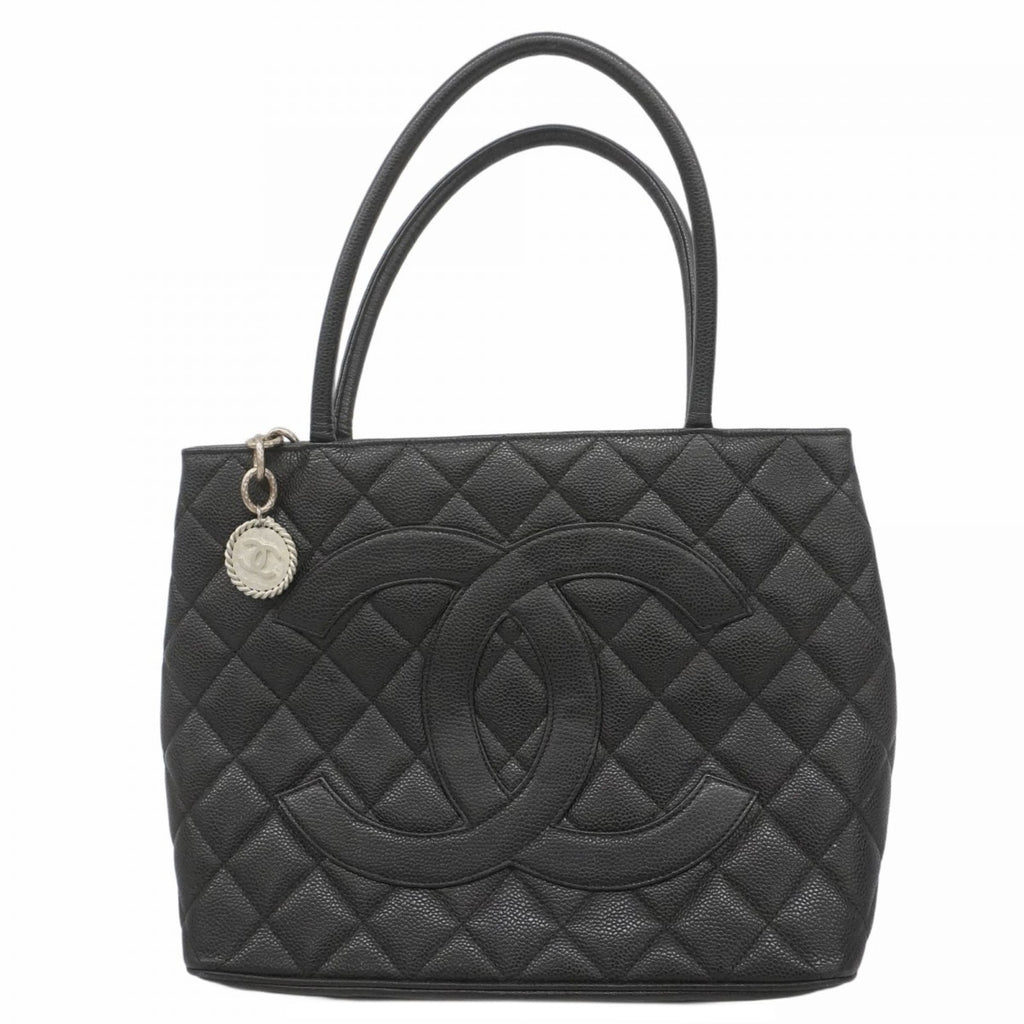Chanel Black Grained Calfskin Shoulder Bag (Pre-Owned)