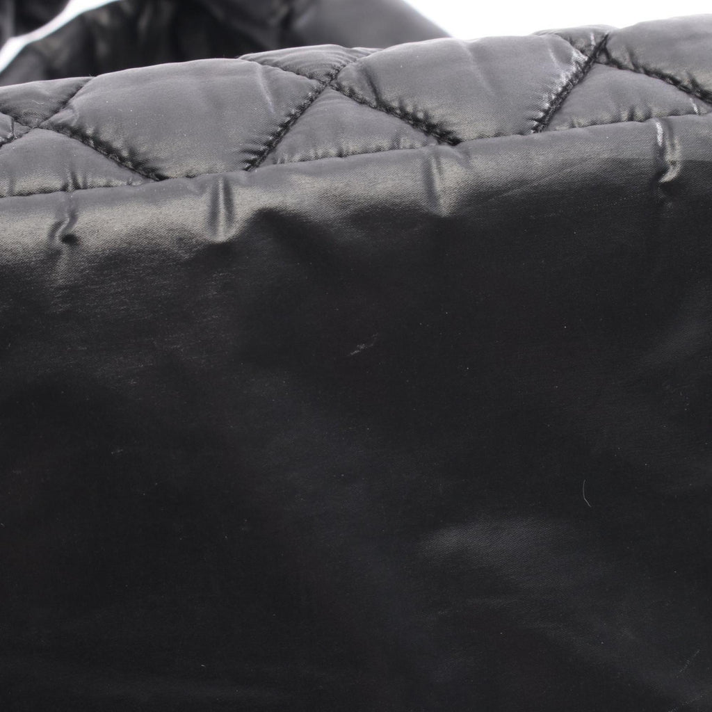 Chanel Black Bordeaux Nylon Leather Tote Bag (Pre-Owned)