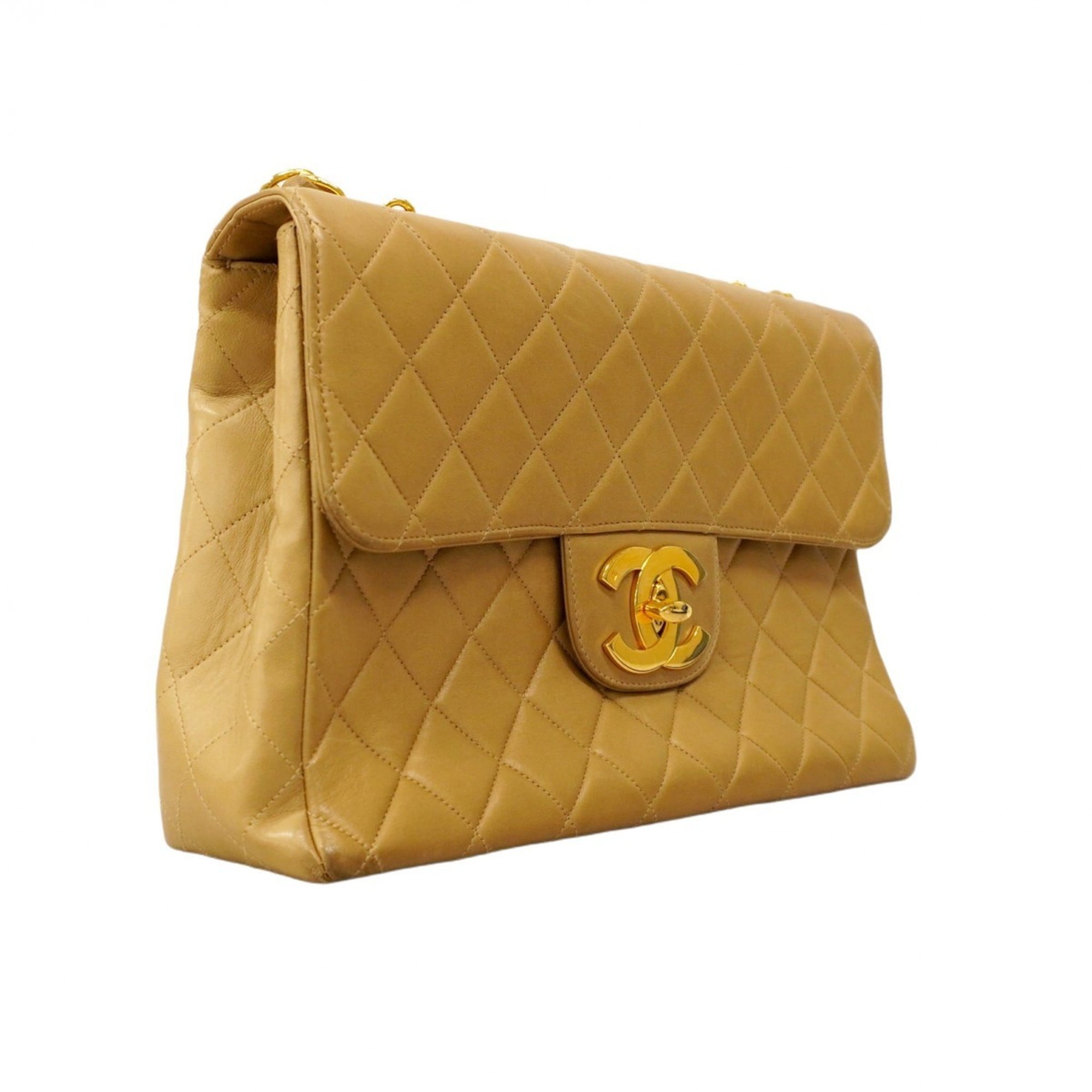 Chanel Beige Leather Shoulder Bag (Pre-Owned)