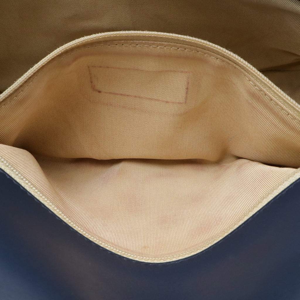 Chanel Navy Leather Pochette Shoulder Bag (Pre-Owned)