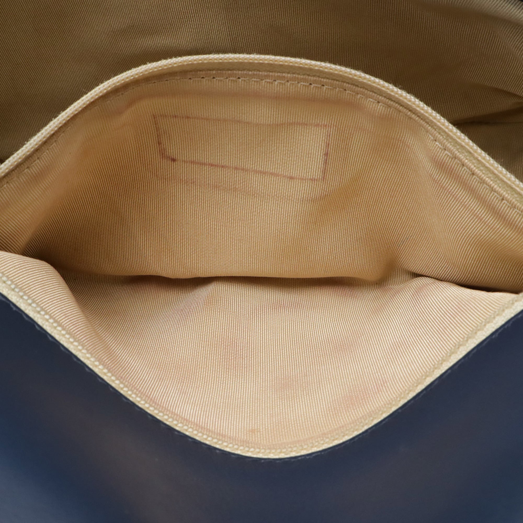 Chanel Navy Leather Pochette Shoulder Bag (Pre-Owned)