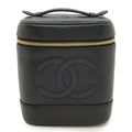 Chanel Black Grained Calfskin Handbag Vanity Bag (Pre-Owned)