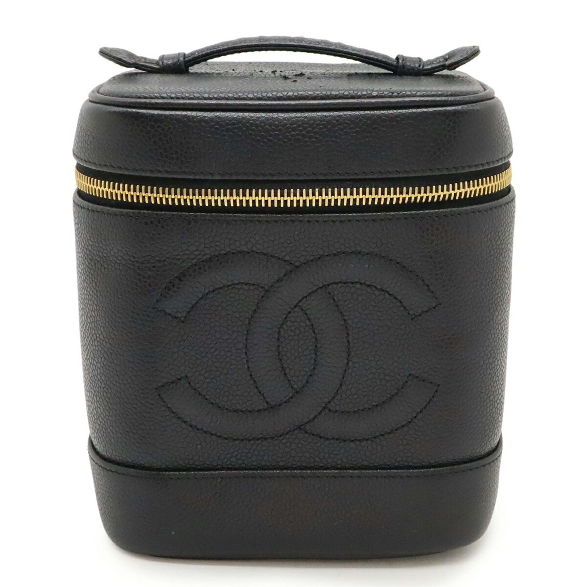 Chanel Black Grained Calfskin Handbag Vanity Bag (Pre-Owned)