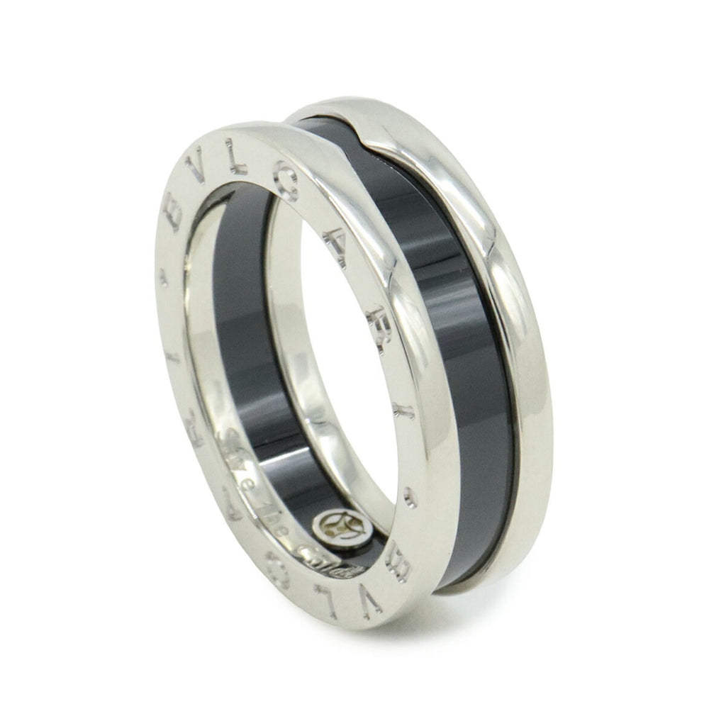 Bvlgari B.Zero1 Silver Black Ceramic Silver 925 Band Ring (Pre-Owned)