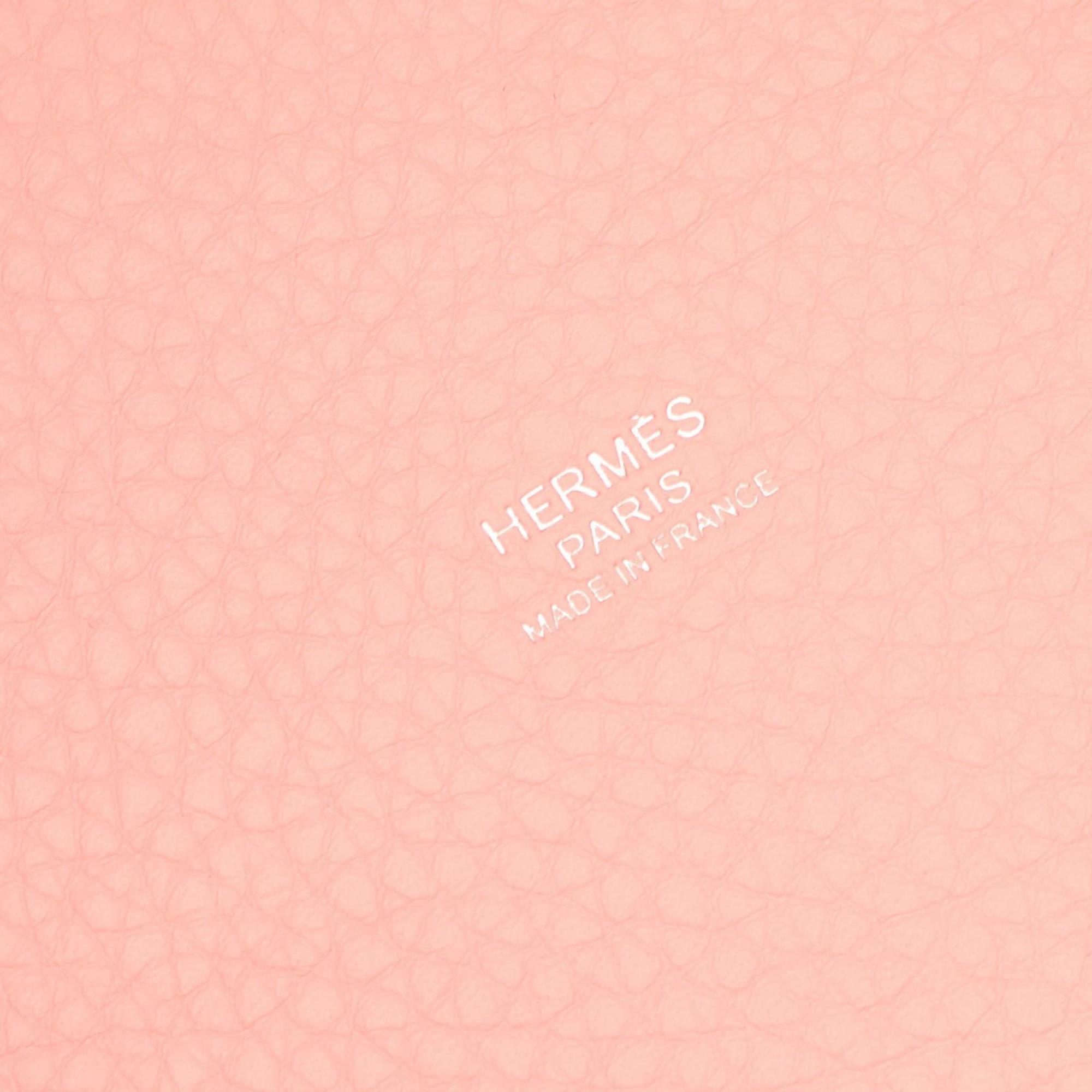 Hermes Pink Taurillon Clemence Leather Handbag (Pre-Owned)