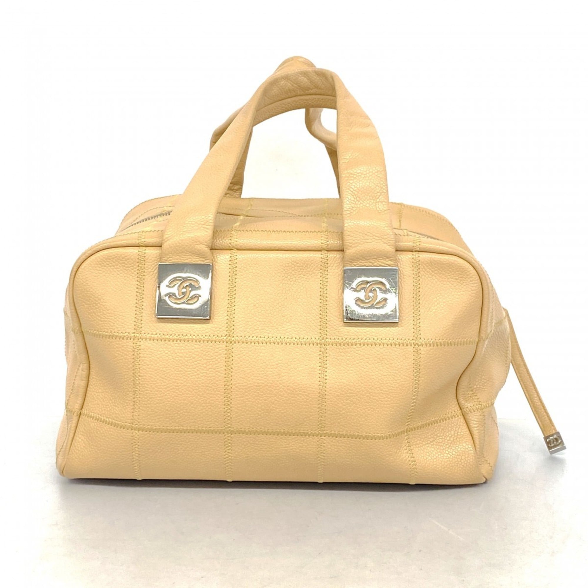Chanel Beige Grained Calfskin Handbag (Pre-Owned)