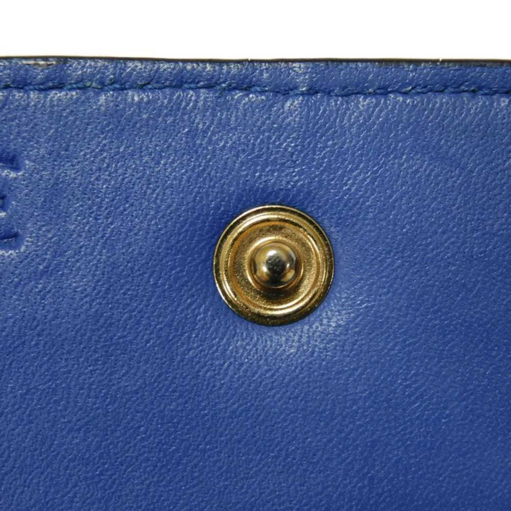 Loewe Linen Blue Leather Wallet (Tri-Fold) (Pre-Owned)