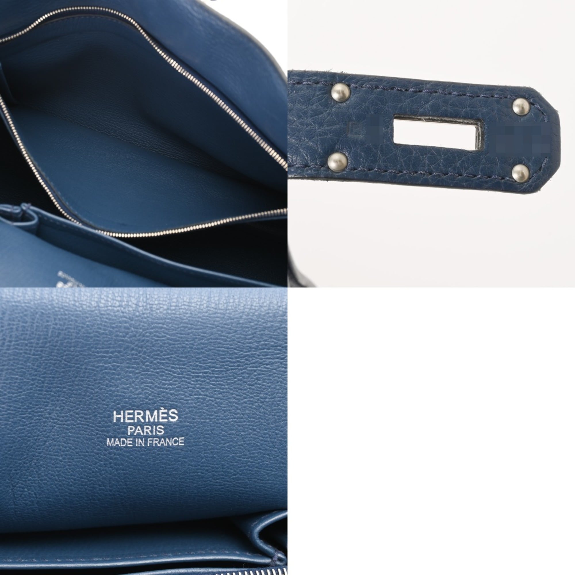Hermes Blue Taurillon Clemence Leather Shoulder Bag (Pre-Owned)