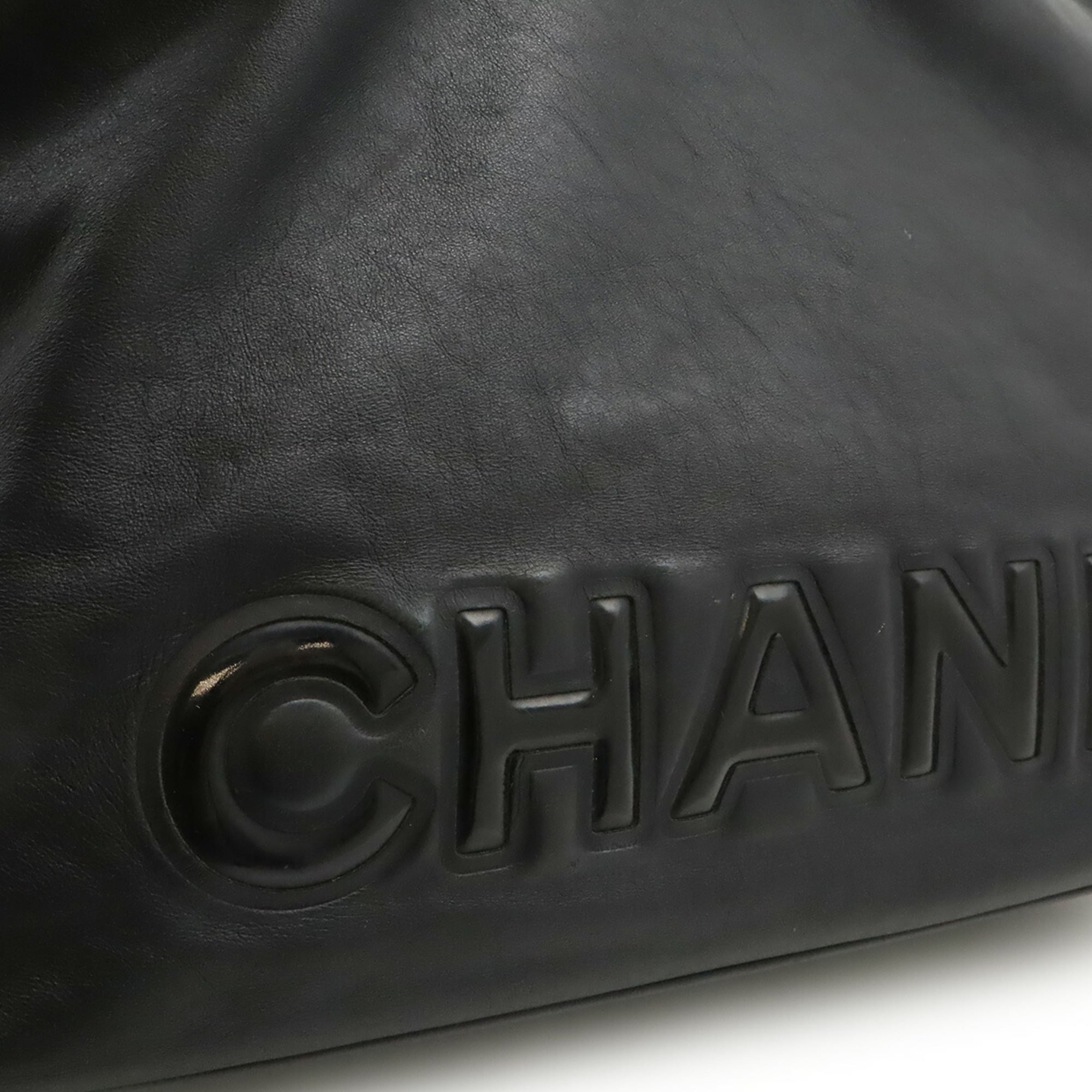 Chanel Camellia Black Leather Shoulder Bag Tote Bag (Pre-Owned)