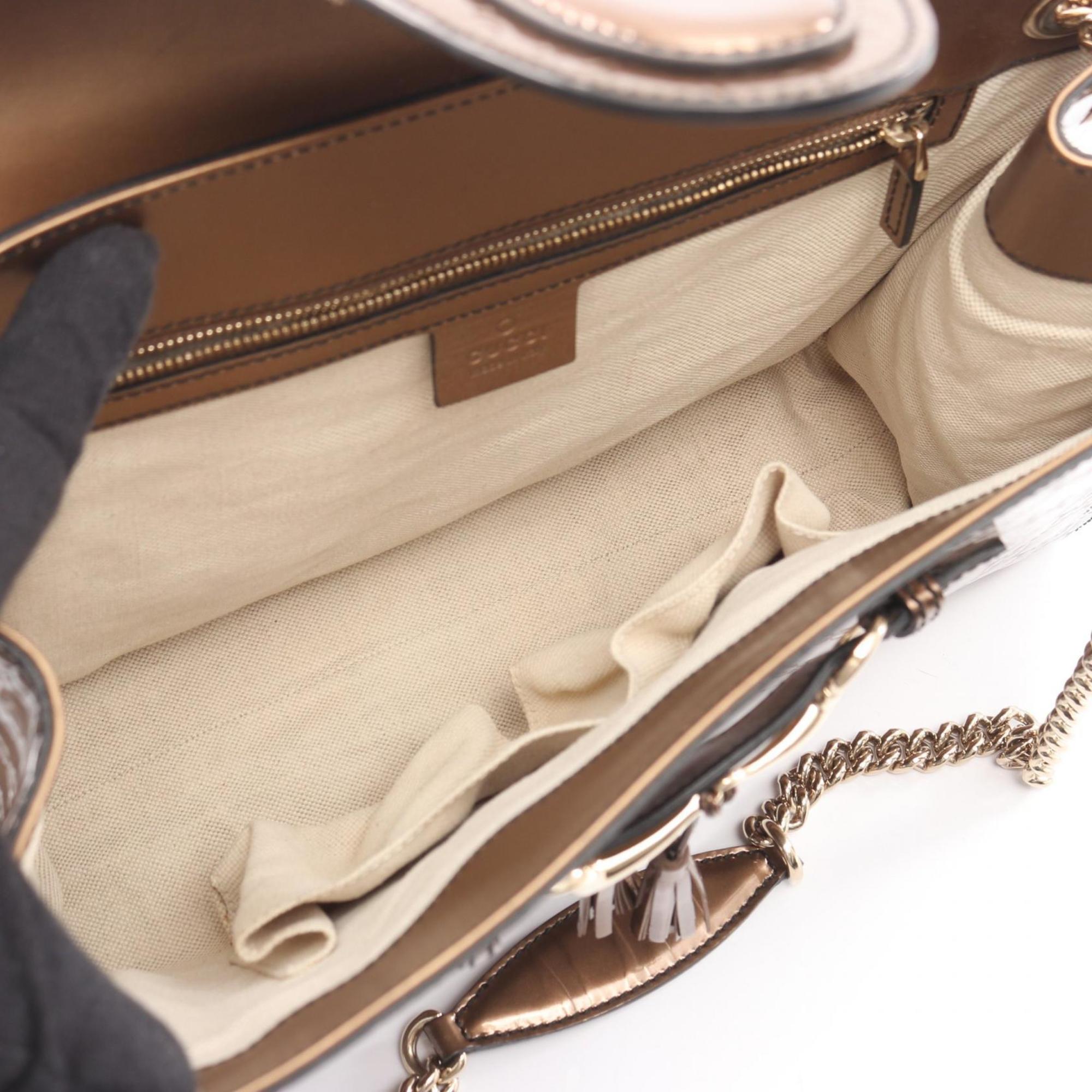 Gucci Beige Leather Shoulder Bag (Pre-Owned)
