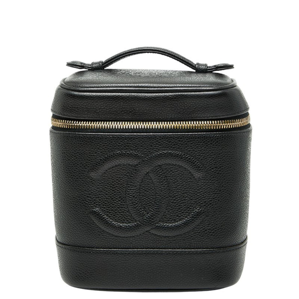 Chanel Black Grained Calfskin Handbag Vanity Bag (Pre-Owned)