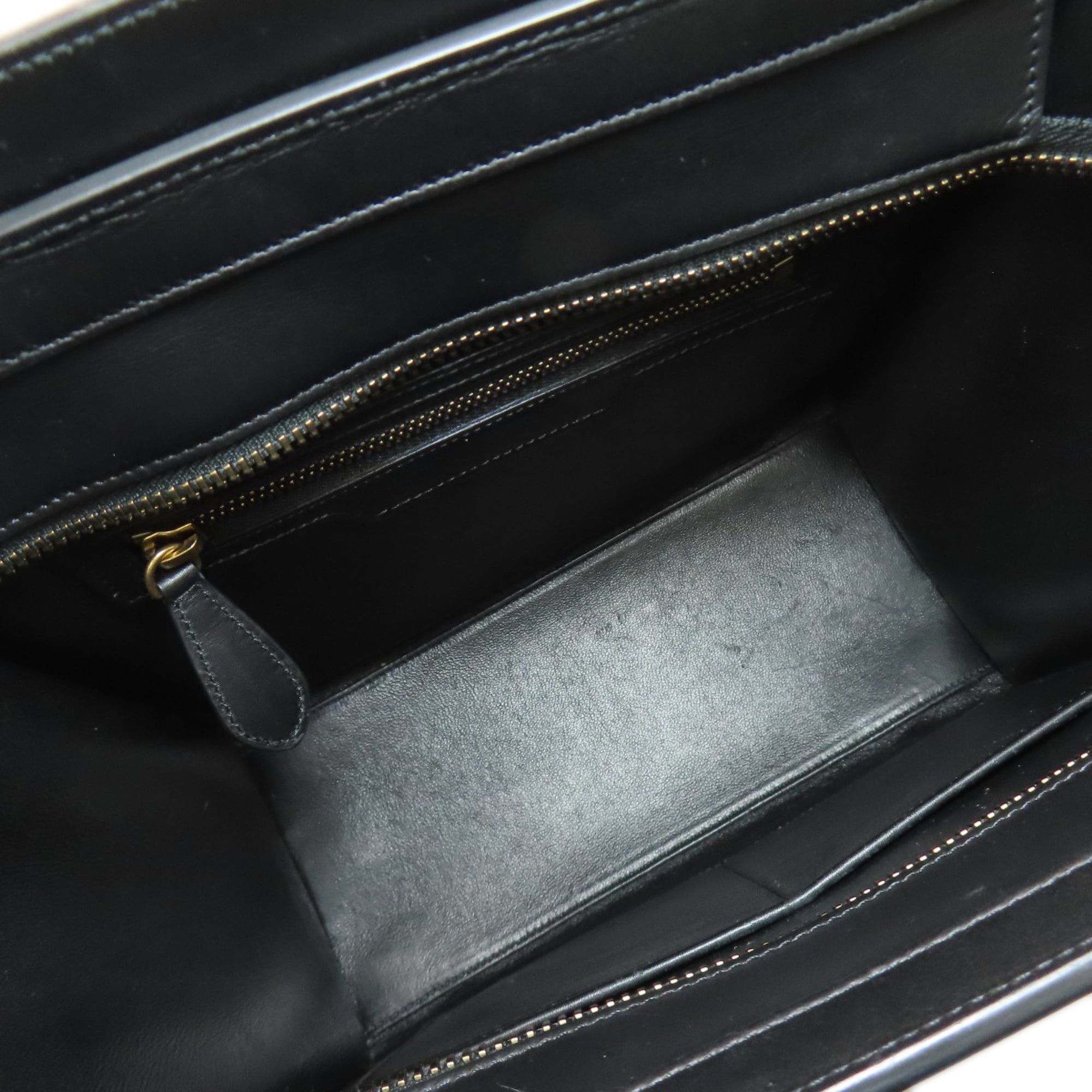 Celine Black Green Leather Handbag (Pre-Owned)