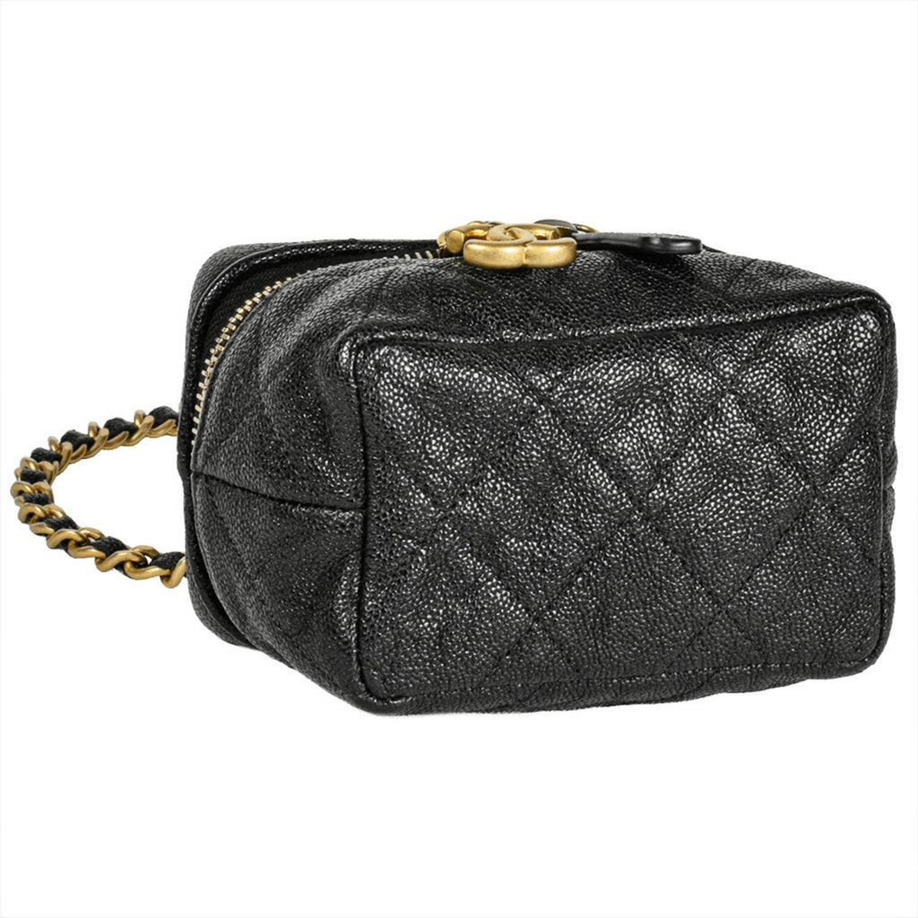 Chanel Black Grained Calfskin Shoulder Bag (Pre-Owned)