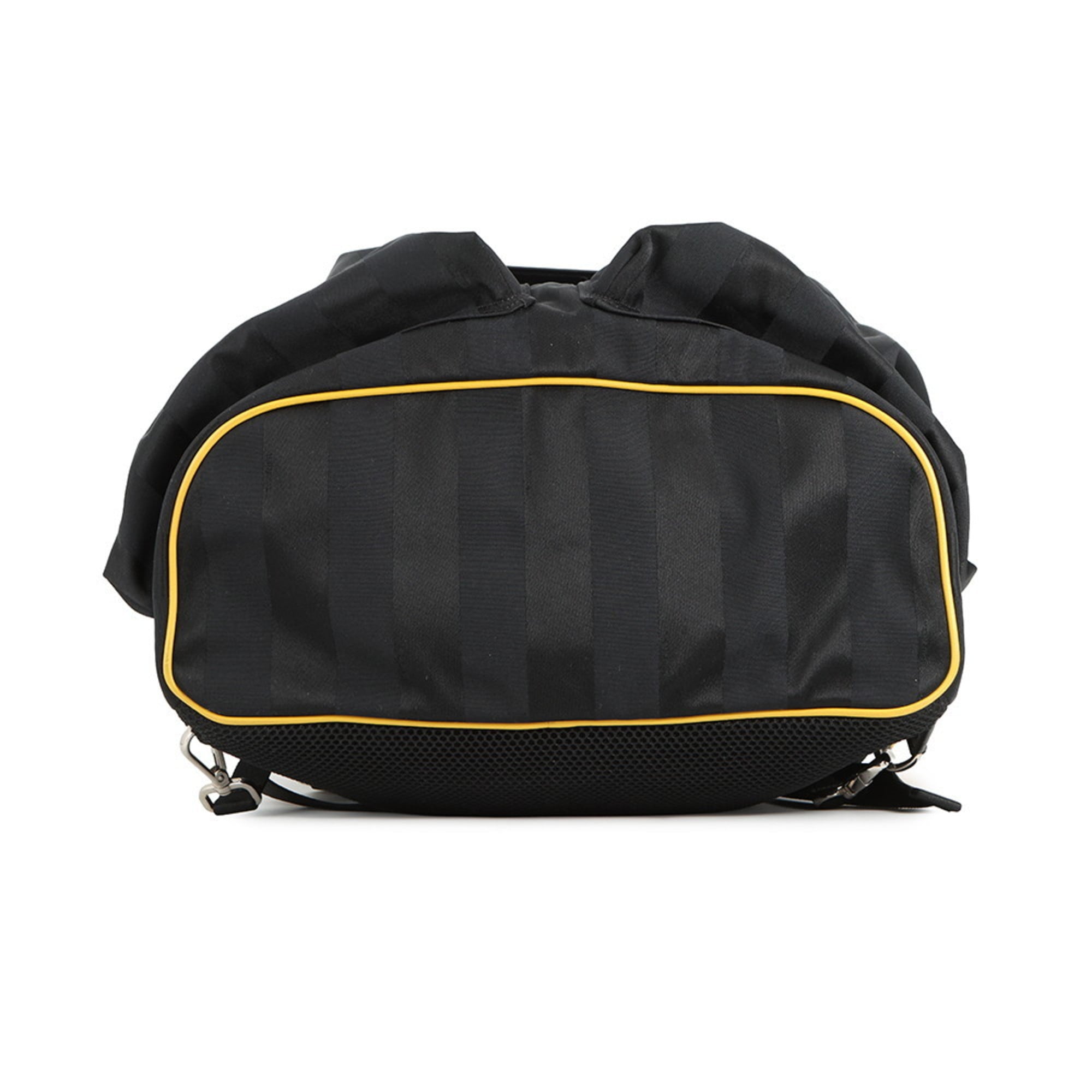 Fendi Pequin Black Yellow Nylon Leather Backpack (Pre-Owned)