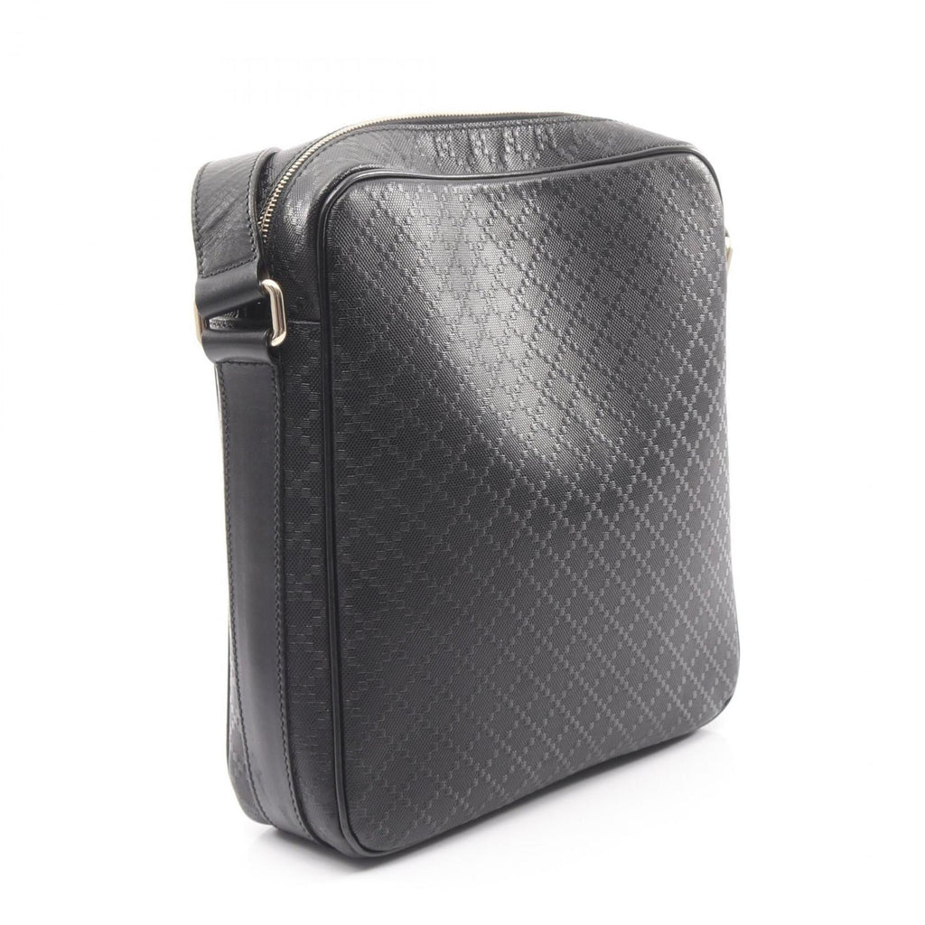 Gucci Black Coated Canvas Leather Shoulder Bag (Pre-Owned)