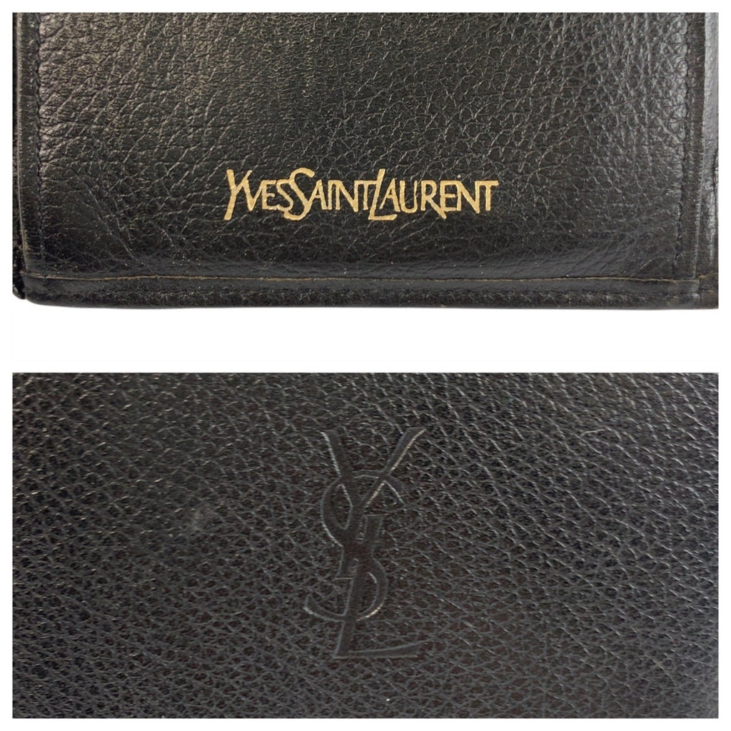 Yves Saint Laurent Black Leather Wallet (Bi-Fold) (Pre-Owned)