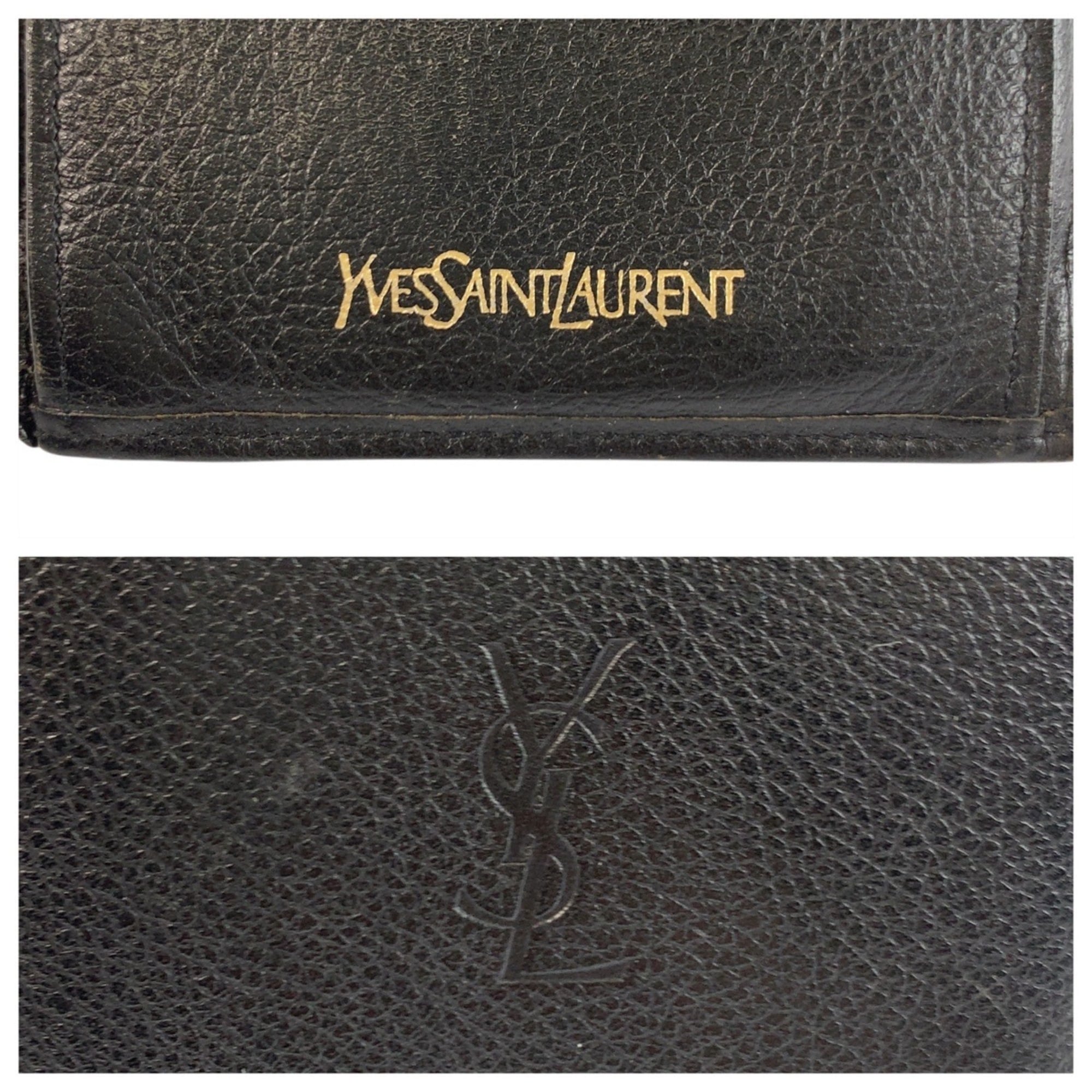 Yves Saint Laurent Black Leather Wallet (Bi-Fold) (Pre-Owned)