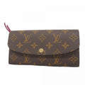 Louis Vuitton Brown Fuchsia Long Wallet (Bi-Fold) (Pre-Owned)
