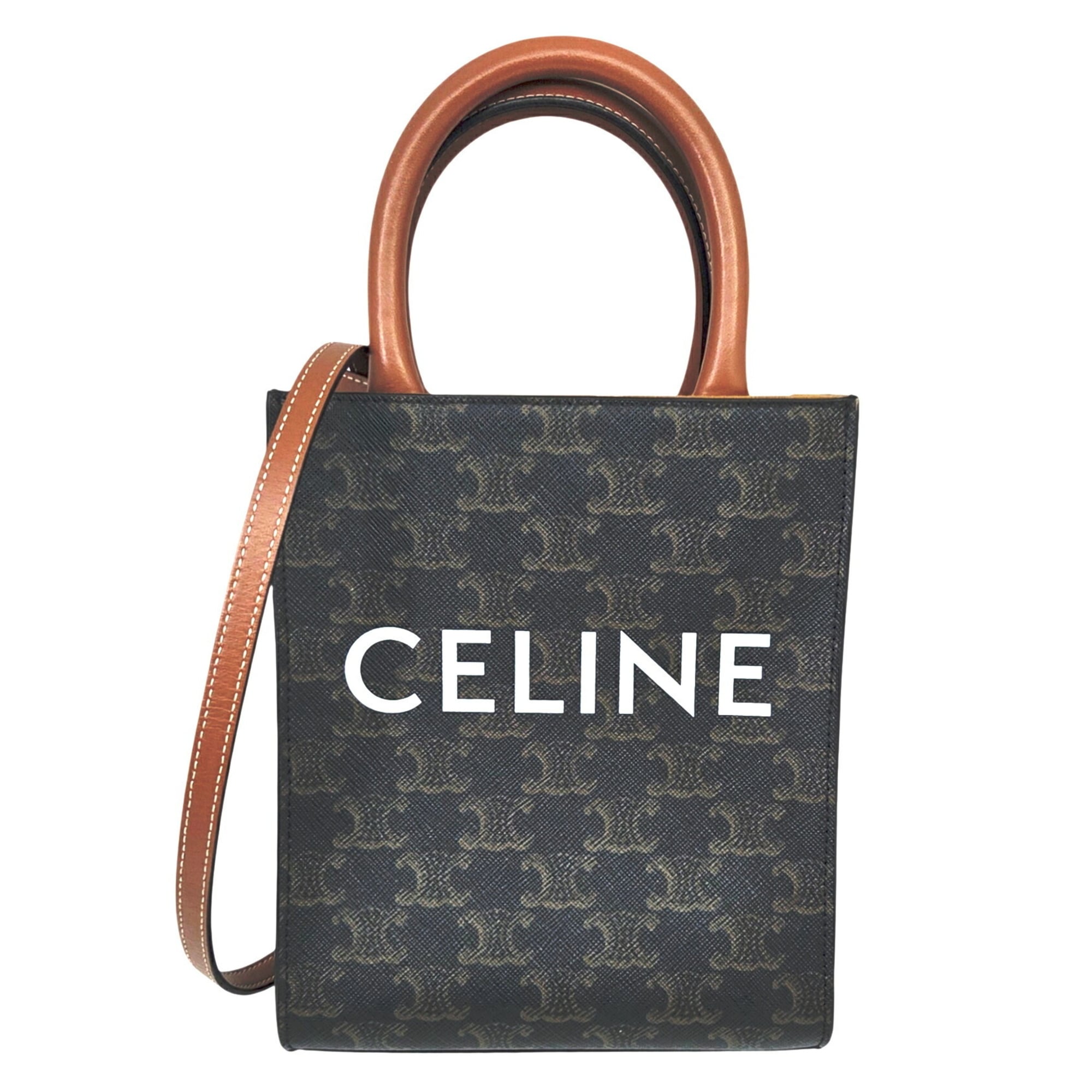 Celine Brown Pvc Leather Shoulder Bag Tote Bag (Pre-Owned)
