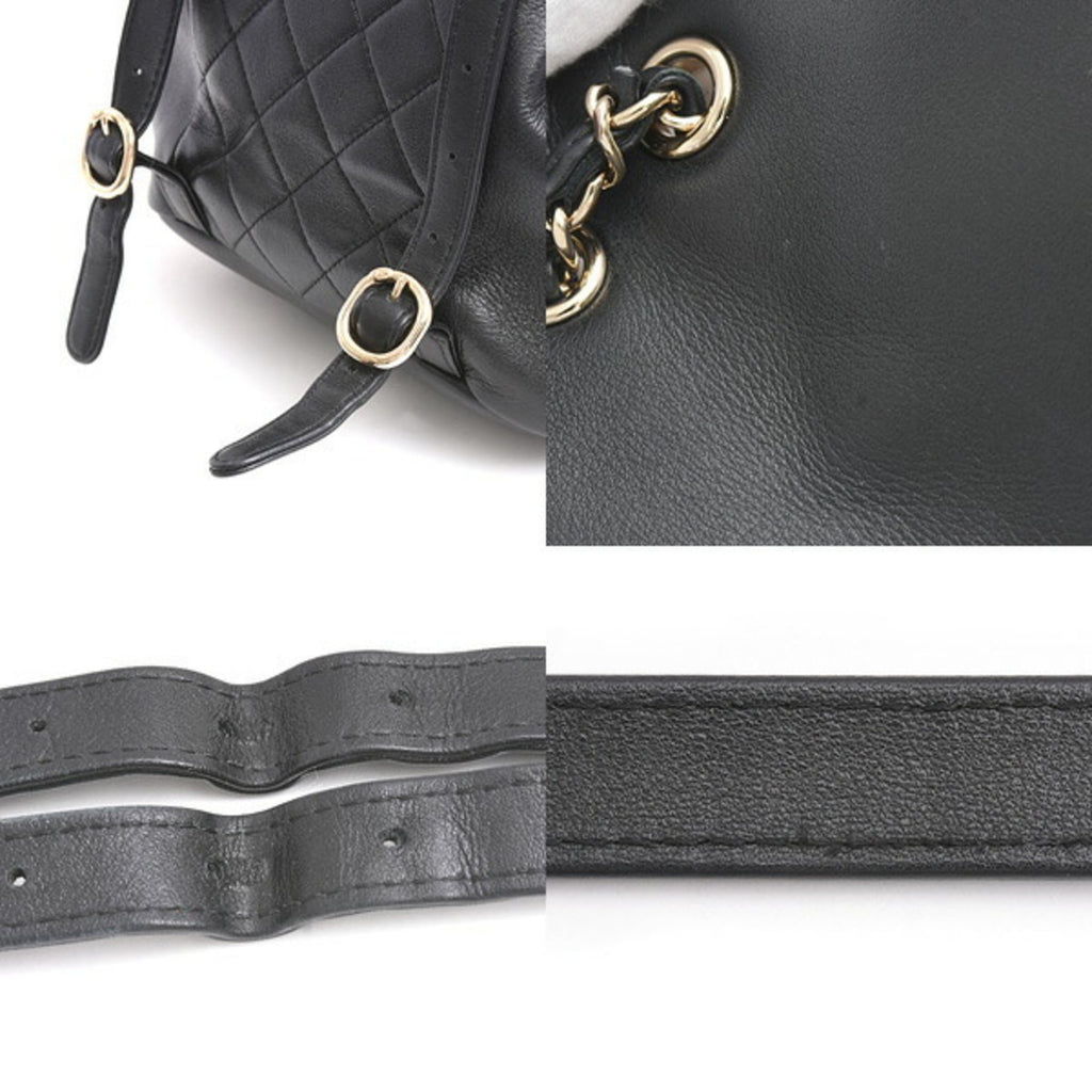 Chanel Matelasse Black Leather Backpack (Pre-Owned)