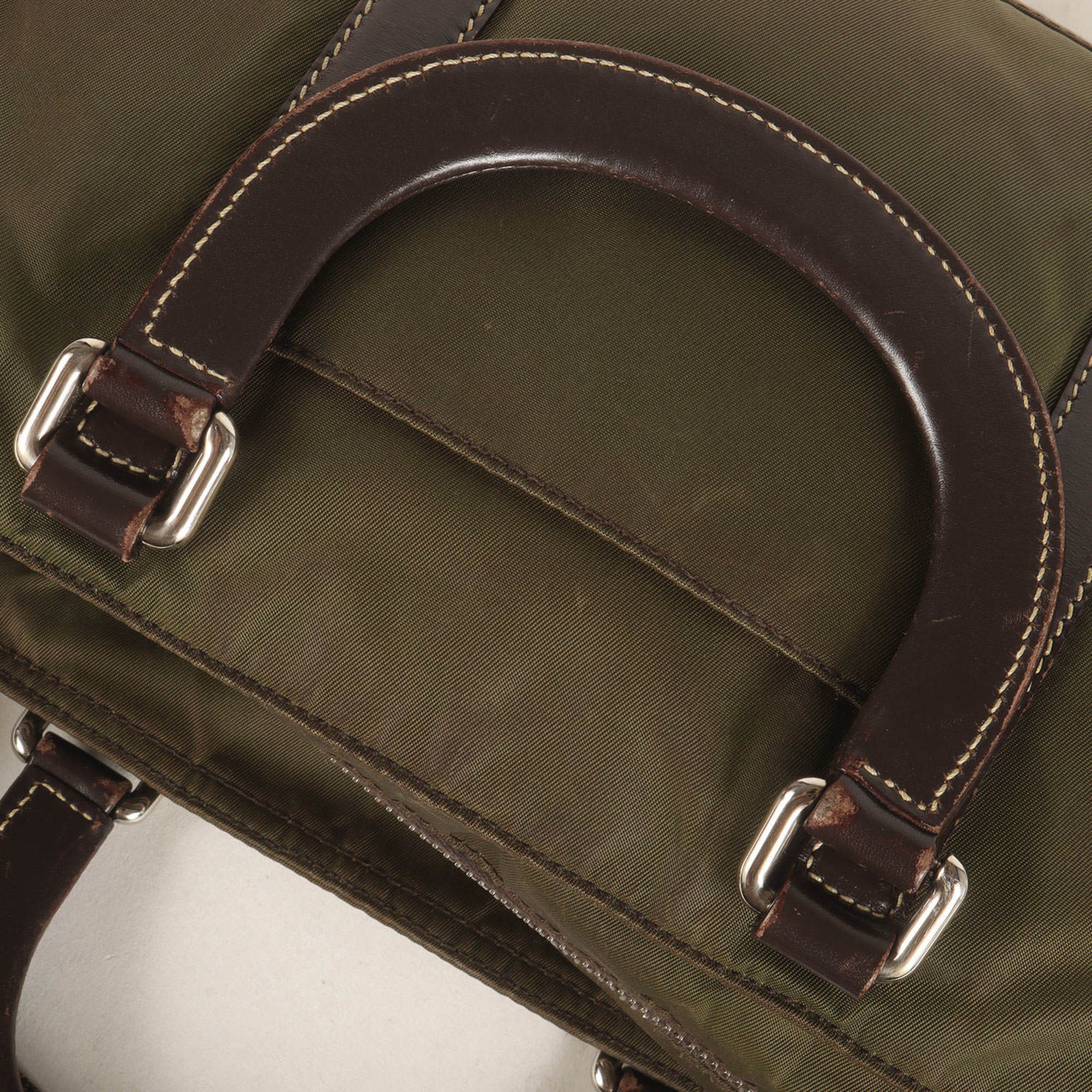Prada Khaki Nylon Handbag (Pre-Owned)