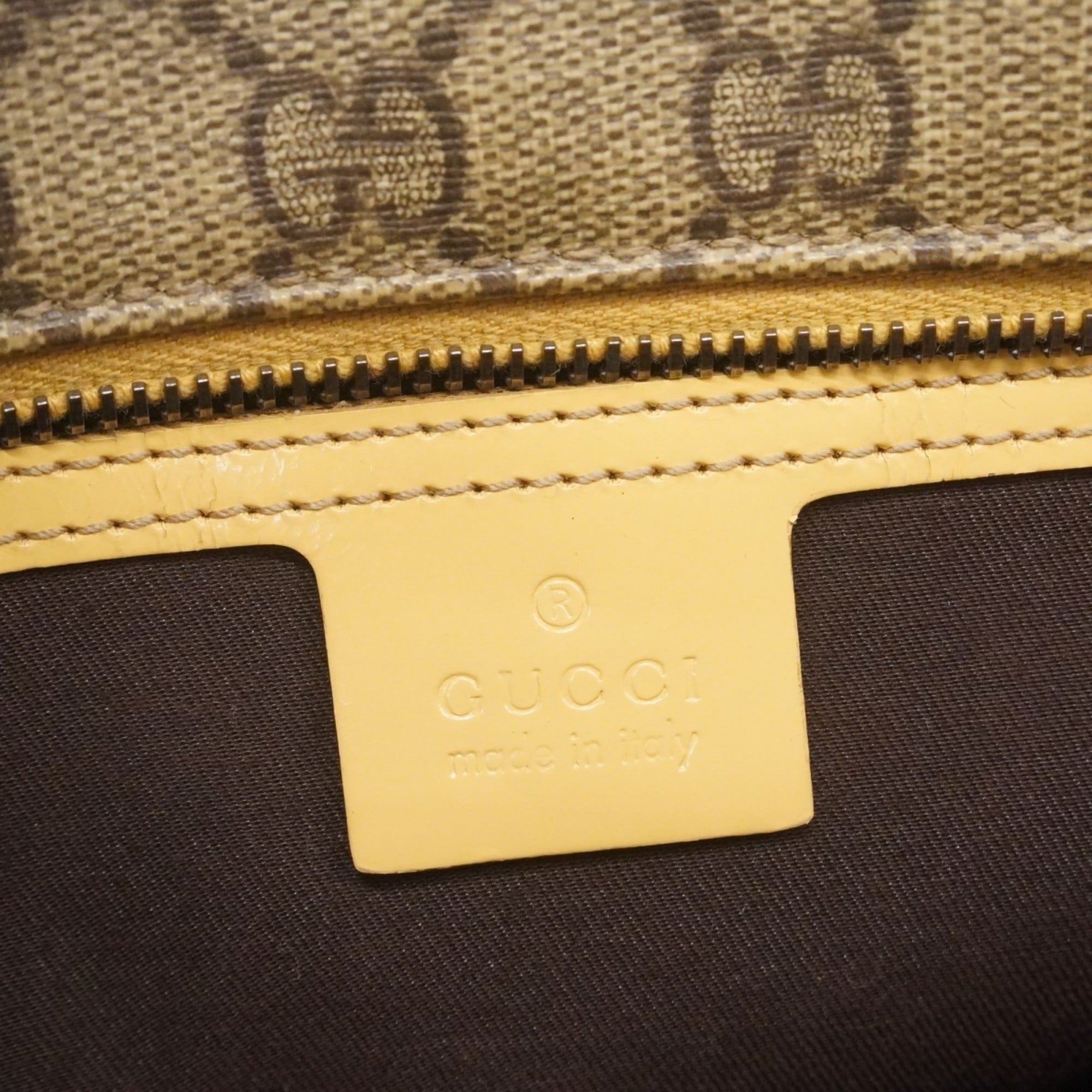 Gucci Beige Brown Pvc Handbag (Pre-Owned)