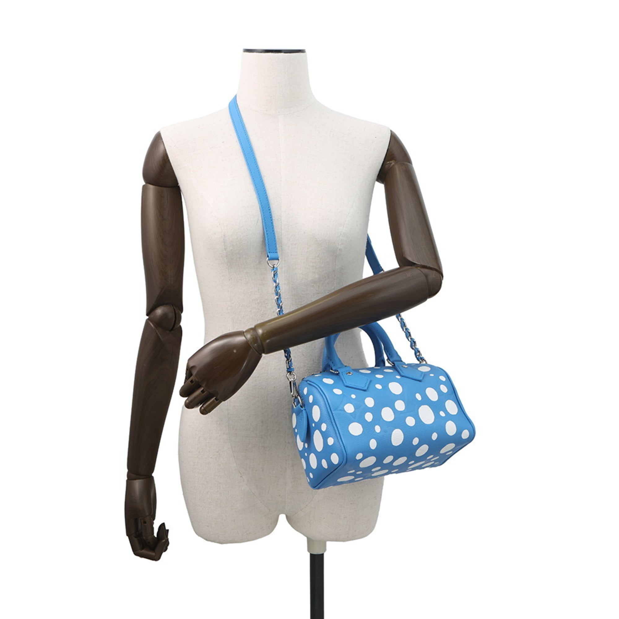 Louis Vuitton Yayoi Kusama Blue White Monogram Empreinte Handbag (Pre-Owned)