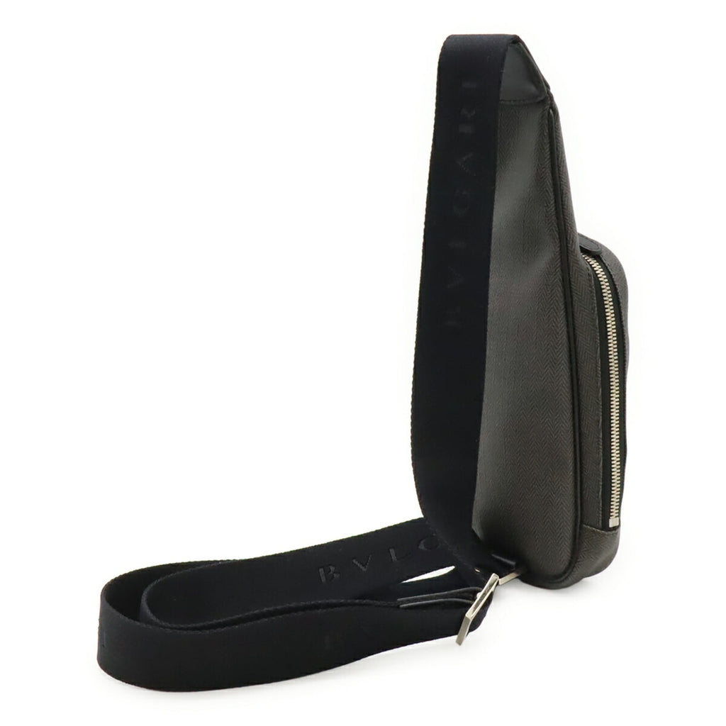 Bvlgari Black Gray Pvc Leather Shoulder Bag Sling Bag (Pre-Owned)