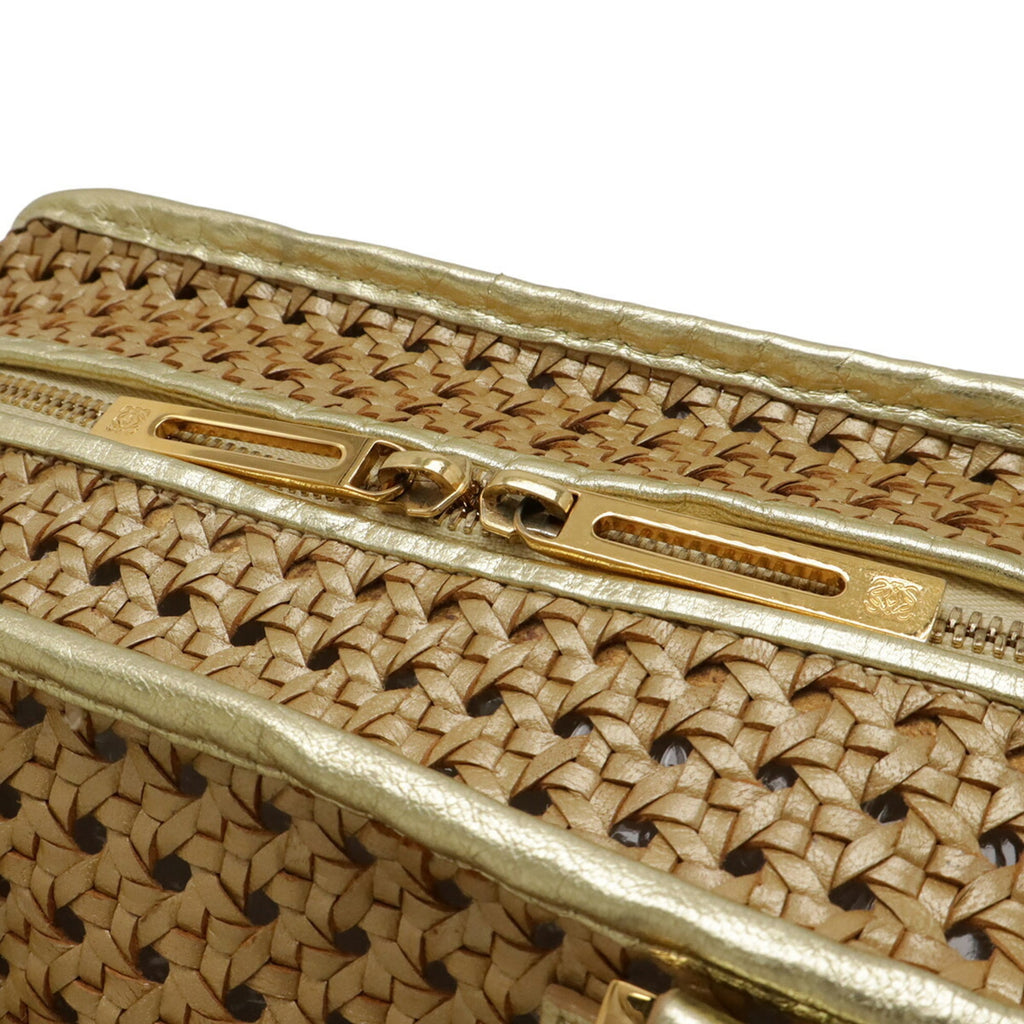 Loewe Amazona Gold Metallic Leather Handbag (Pre-Owned)