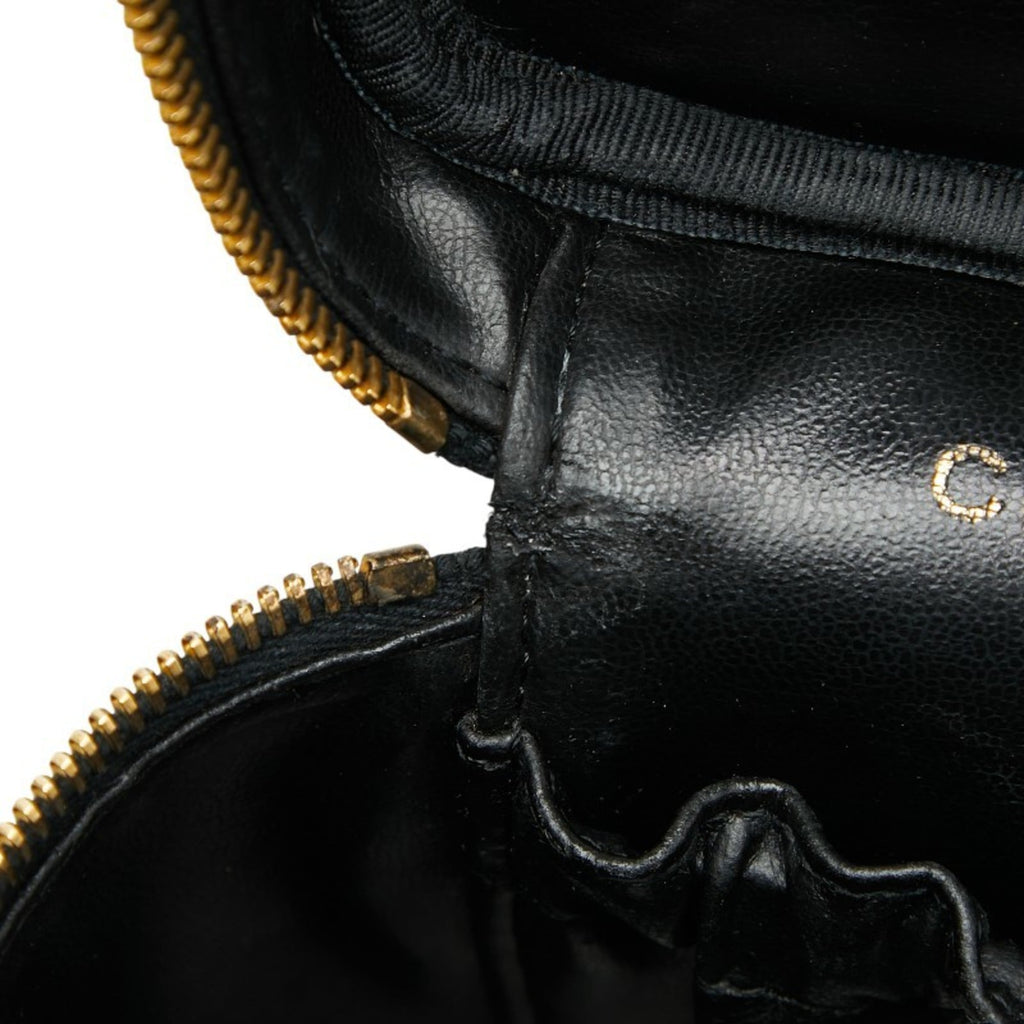 Chanel Black Grained Calfskin Handbag Vanity Bag (Pre-Owned)