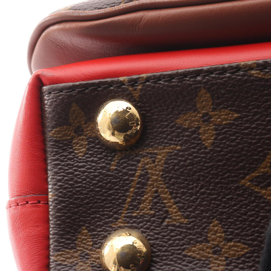 Louis Vuitton Black Brown Monogram Red Color Rouge Coated Canvas Leather Handbag (Pre-Owned)
