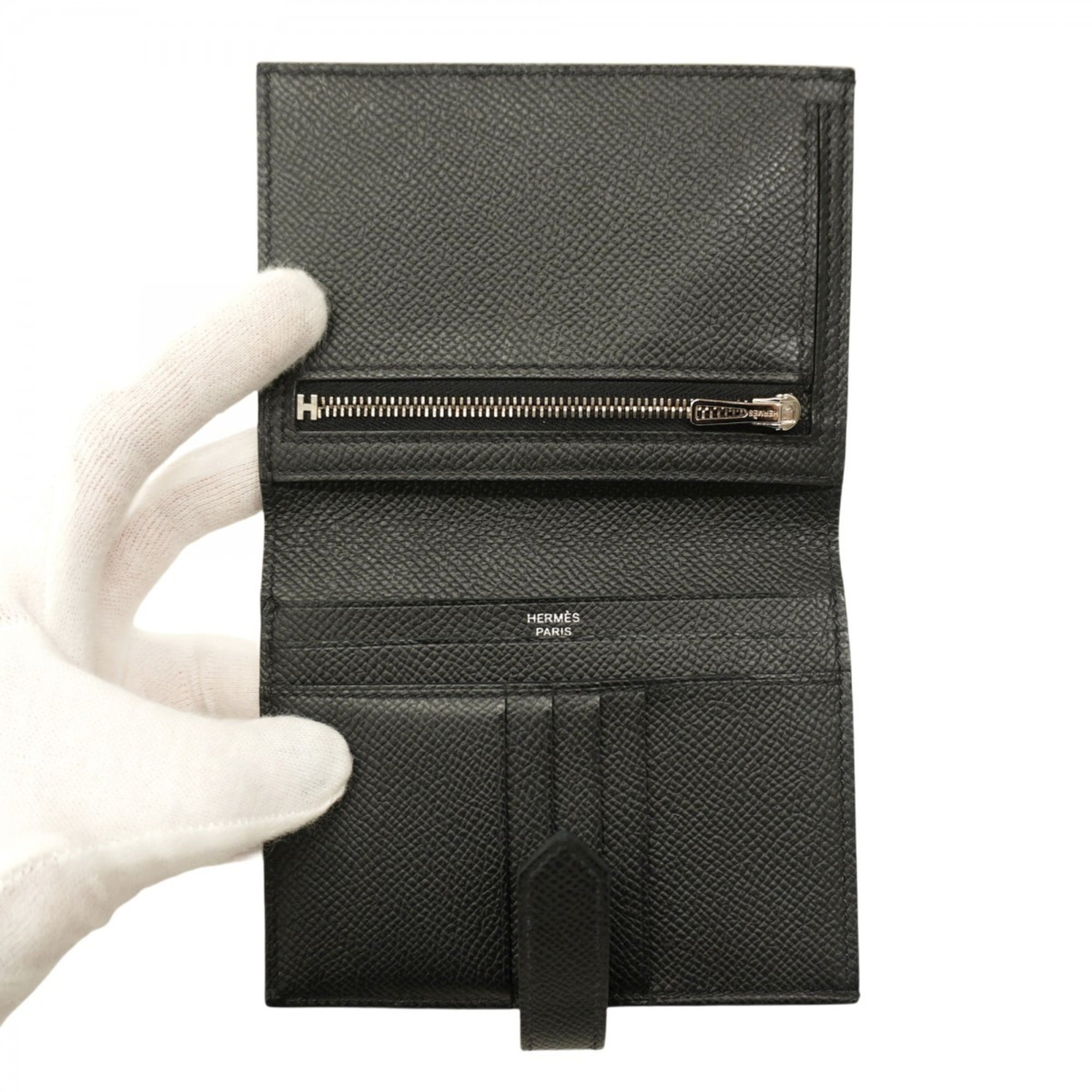 Hermes Black Epsom Leather Wallet (Bi-Fold) (Pre-Owned)