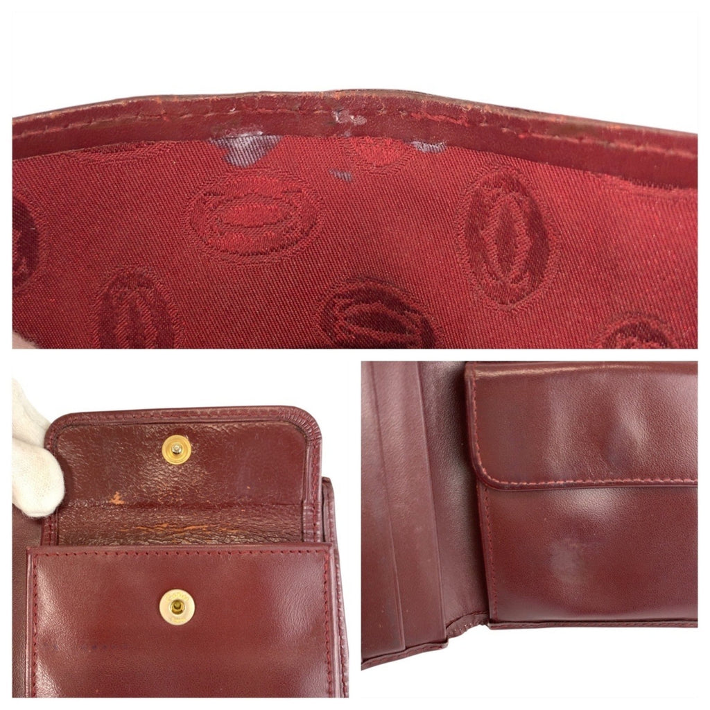 Cartier Bordeaux Leather Wallet (Bi-Fold) (Pre-Owned)