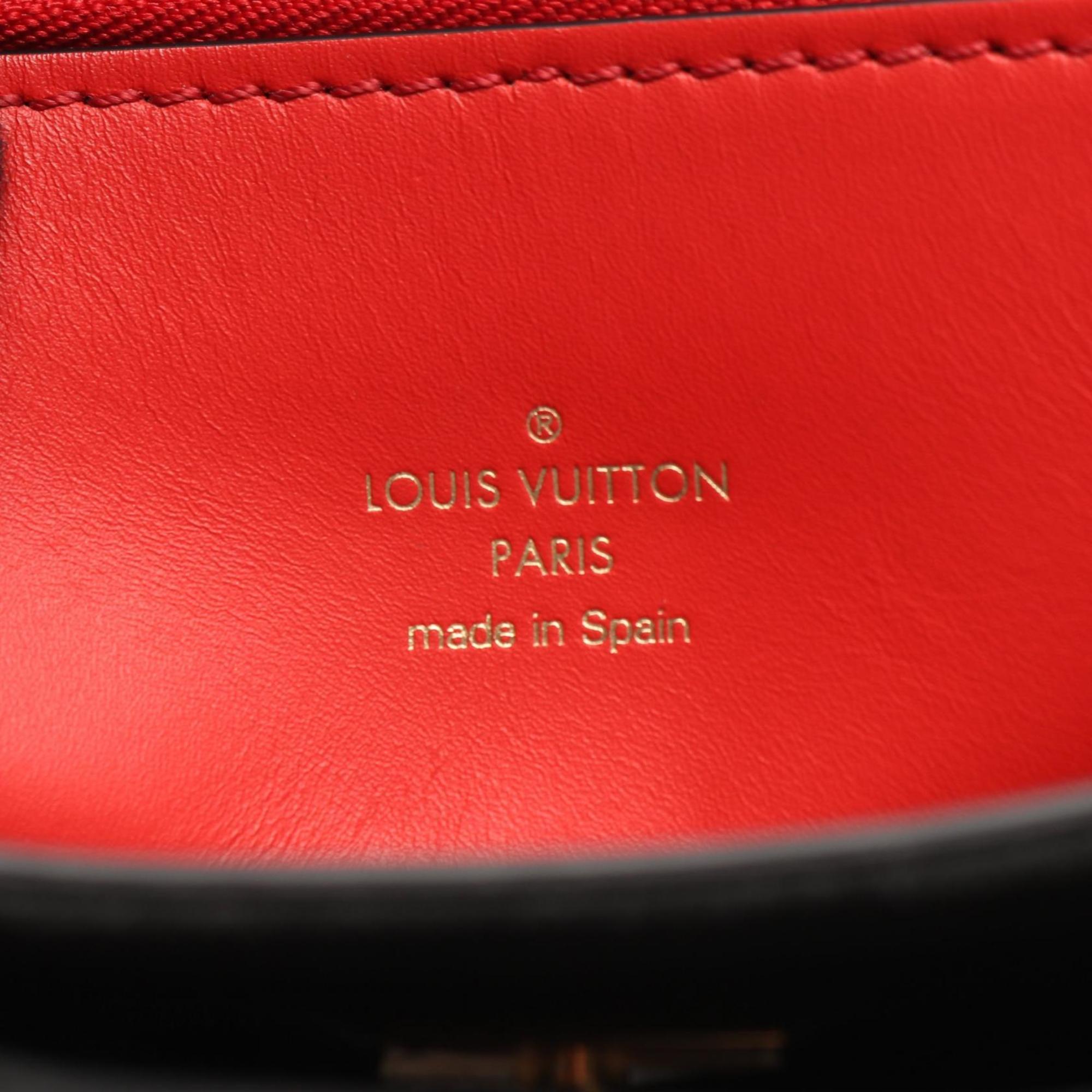 Louis Vuitton Black Brown Monogram Red Color Rouge Coated Canvas Leather Handbag (Pre-Owned)