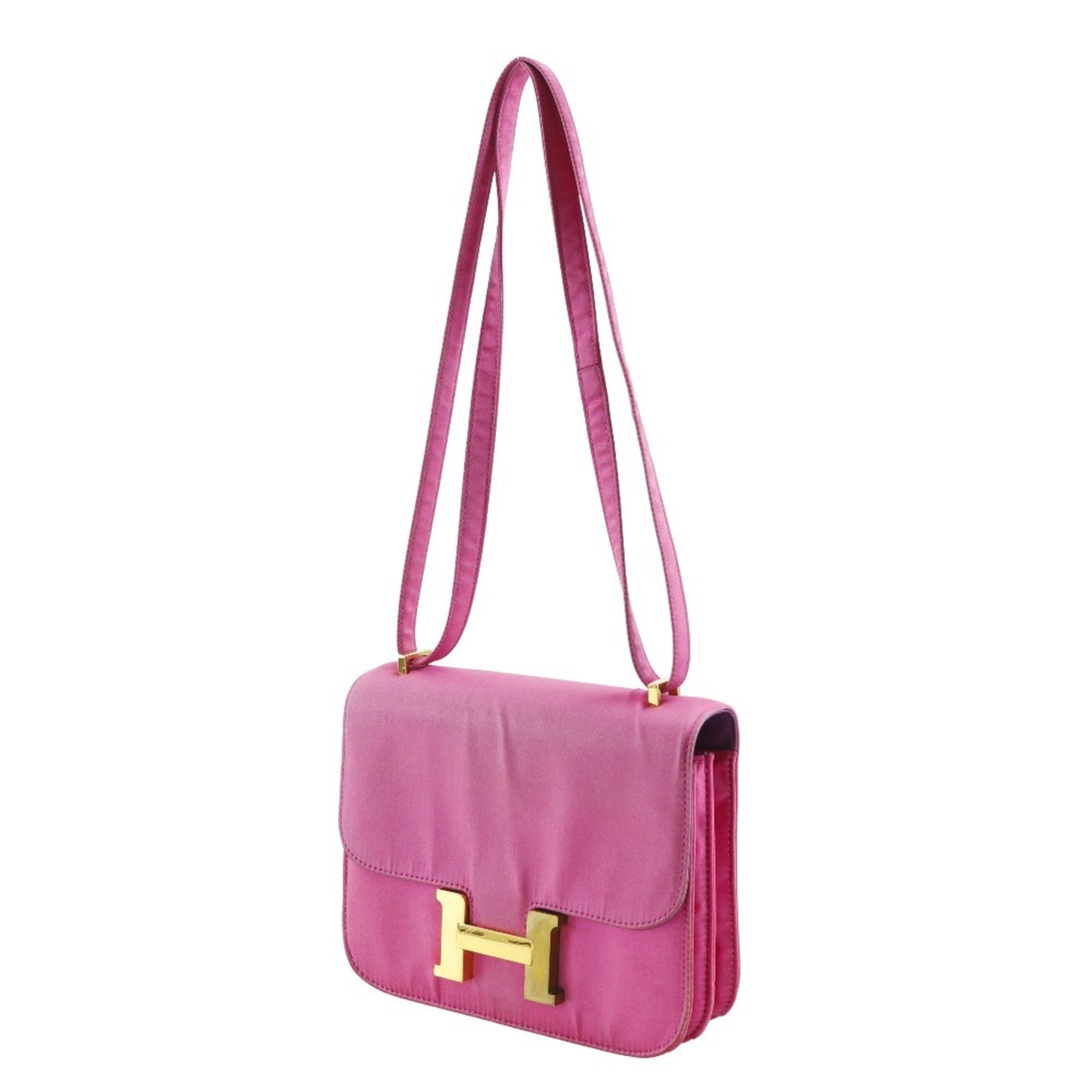 Hermes Constance Pink Silk Shoulder Bag (Pre-Owned)