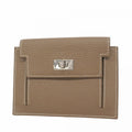 Hermes Etoupe Gray Chevre Myzore Leather Coin Purse/Coin Case (Pre-Owned)